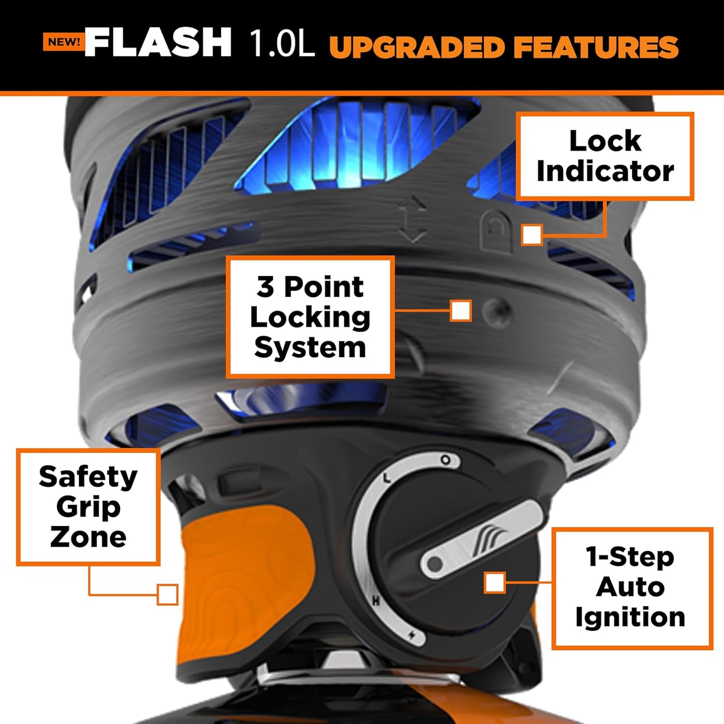 Jetboil Flash Java 1.0L Portable Fast Boil Stove with Silicone French Press and 1-Step Auto Ignition for Camping and Backpacking, New for 2025, Propane/Isobutane Burner with Cooking Cup, Topo