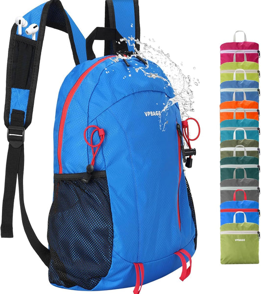 15L Water-resistant Hiking Daypack, Small Backpack Travel Outdoor, Lightweight Day Pack with Tool Loops