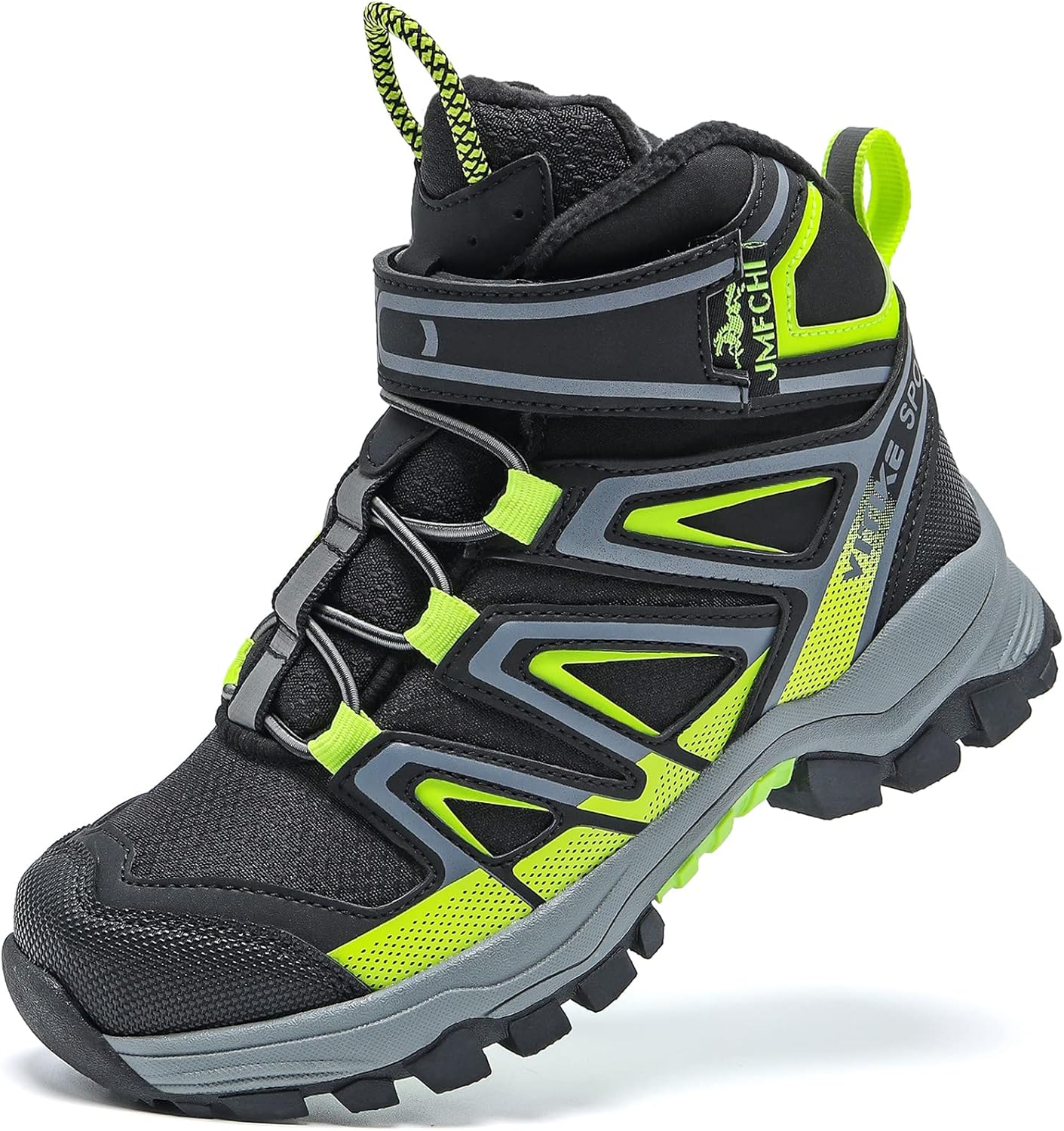 JMFCHI Kids Hiking Boots Boys Girls Outdoor Walking Climbing Sneaker Comfortable Non-slip Snow Shoes Hiker Boot Antiskid Steel Buckle Sole