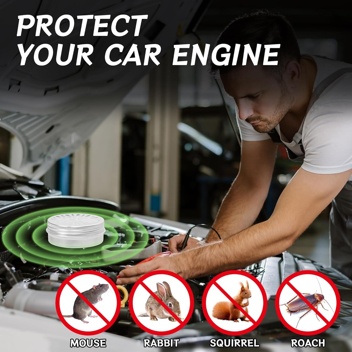 6 Pack Powerful Rodent Repellent, Natural Keep Rodent and Raccoon Away Deterrent with Long-Lasting Protection for Garden Lawn Yard Camping Fishing, Safe for Kids & Pets, Waterproof