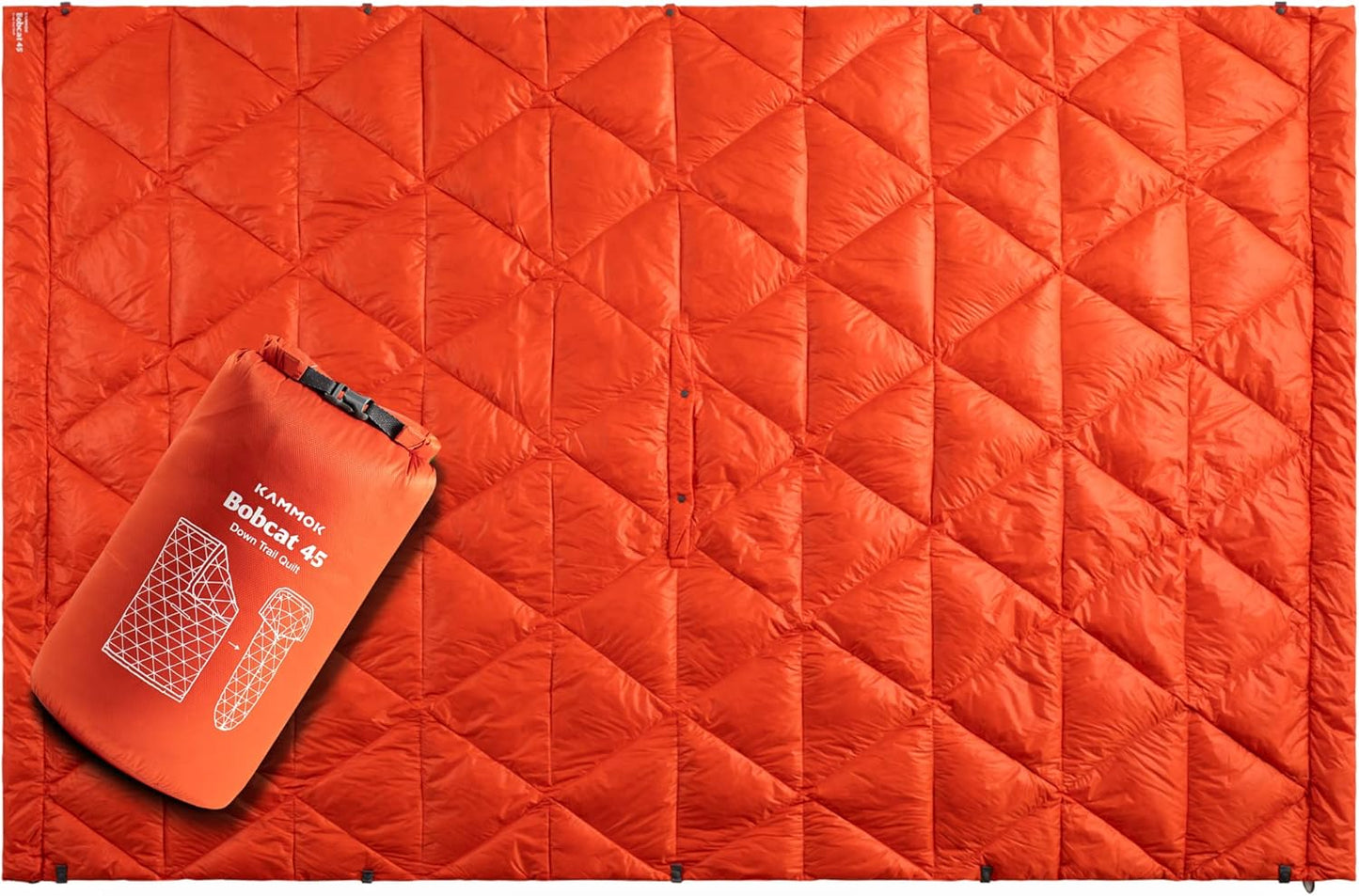 KAMMOK Bobcat 45°F - Down Trail Quilt, Water Resistant, Durable, Compact and Packable, Indoor/Outdoor Camp Blanket (84 in × 54 in)