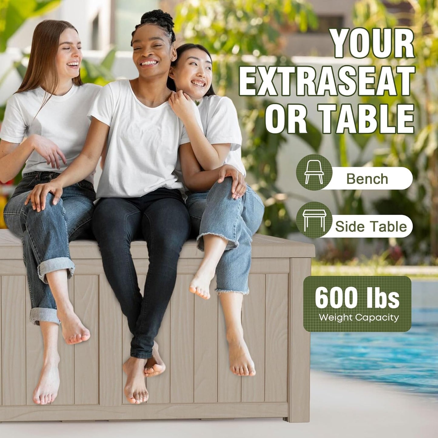 150GAL Brown Large - Capacity Outdoor Deck Box with Lock Hole - Waterproof, SGS - Certified UV Resistance, Ideal for Storing Multiple Patio Furniture Sets and Seasonal Decor, Hassle - Free Setup