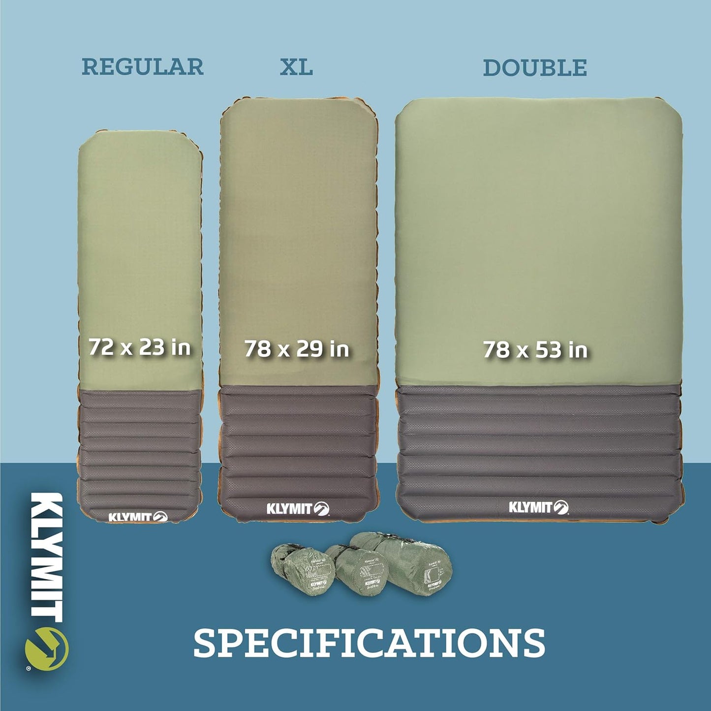 Klymit Klymaloft Lofted Inflatable Sleeping Pad for Camping With Memory Foam, Ultra-Thick Hiking and Backpacking Air Bed, 5 Inch Thick, Regular