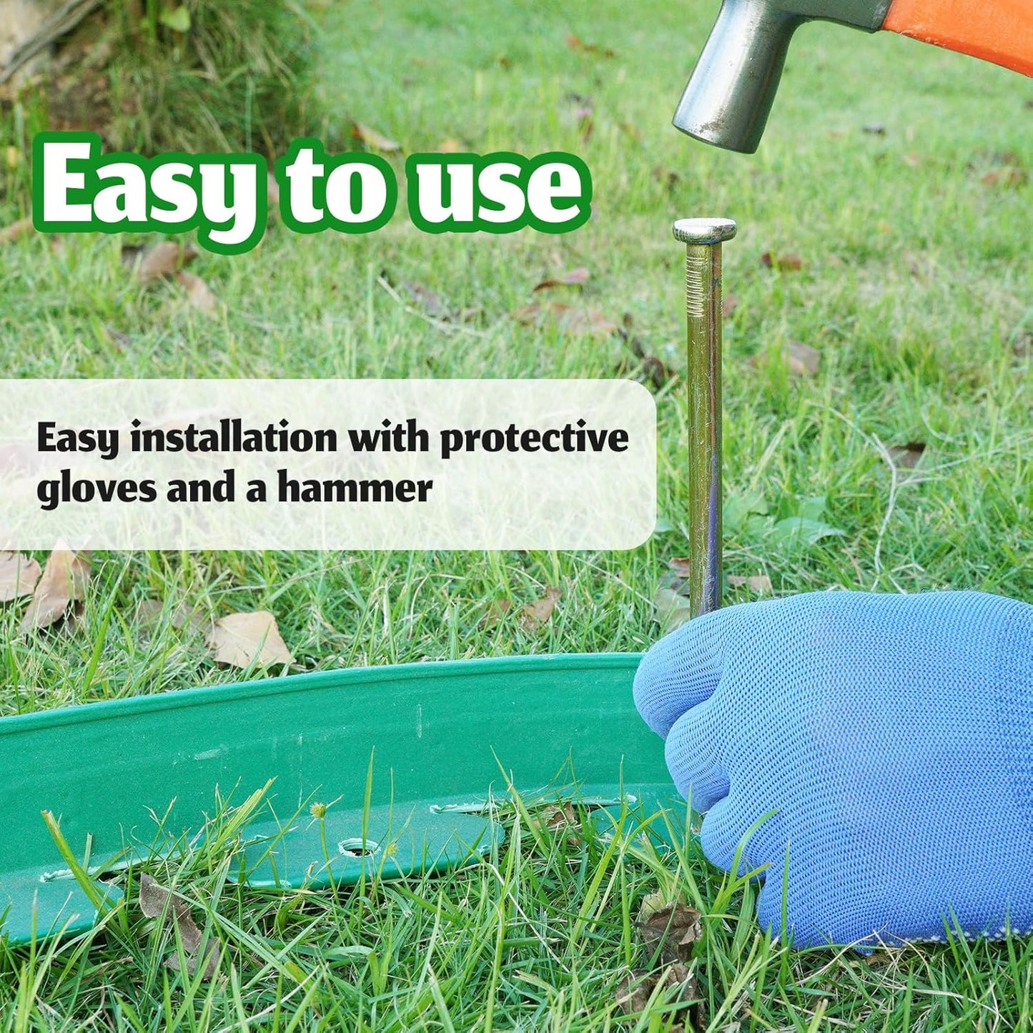 16 Inch Landscape Stakes, 45 Pack Heavy Duty Galvanized Metal Ground Anchoring Spikes for Paver Edging, Weed Barrier, Floor Covering, Artificial Turf, Camping Tent (Yellow)