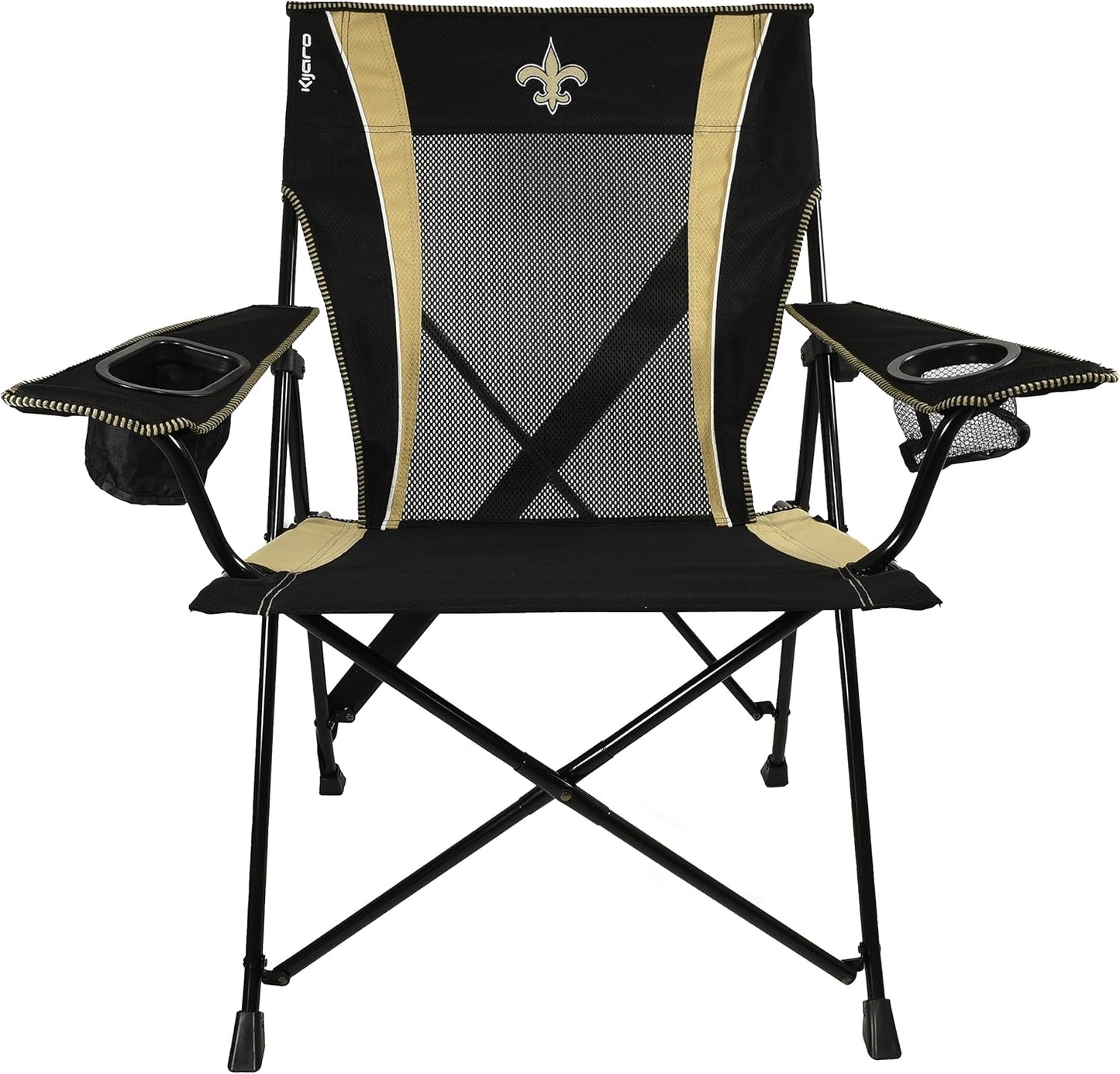 Kijaro NFL Sports Fan Folding Chair, 26" L x 35.5" W x 37" H, New Orleans Saints