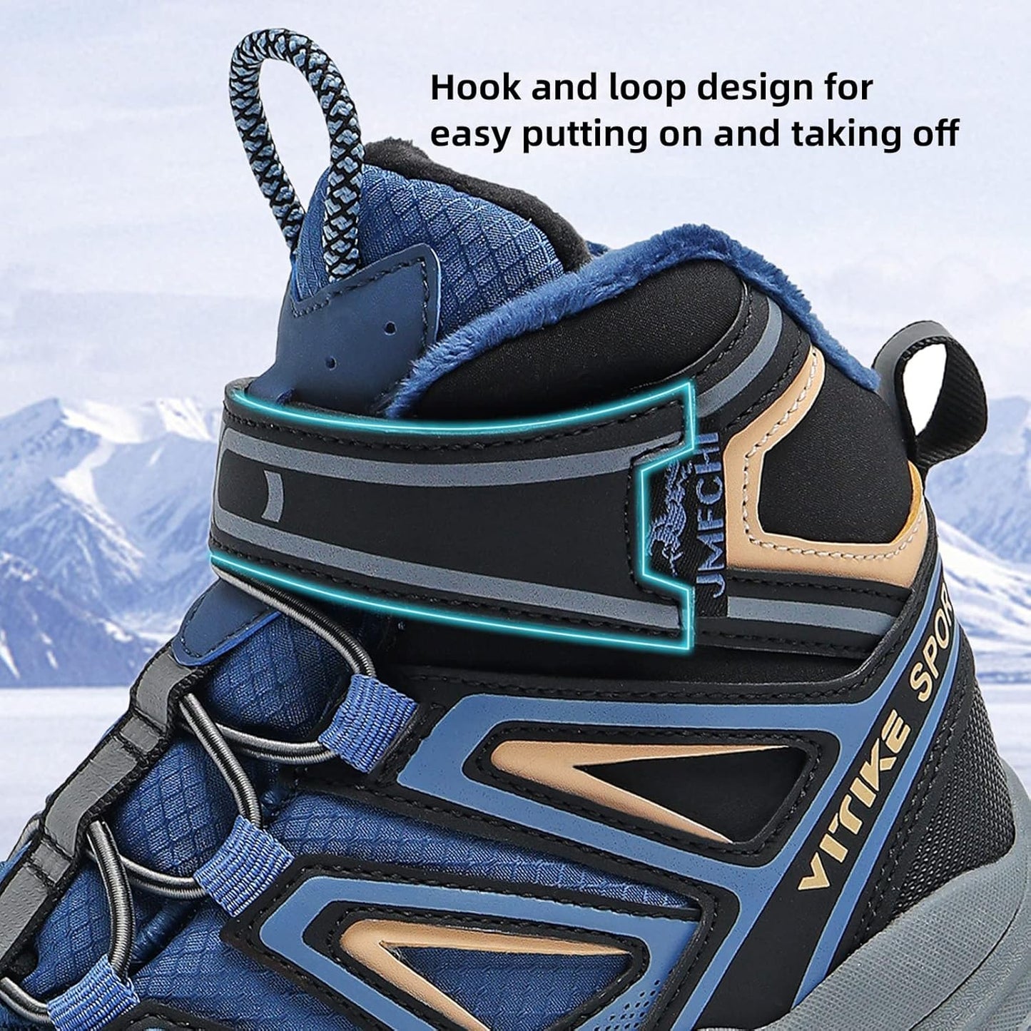 JMFCHI Kids Hiking Boots Boys Girls Outdoor Walking Climbing Sneaker Comfortable Non-slip Snow Shoes Hiker Boot Antiskid Steel Buckle Sole