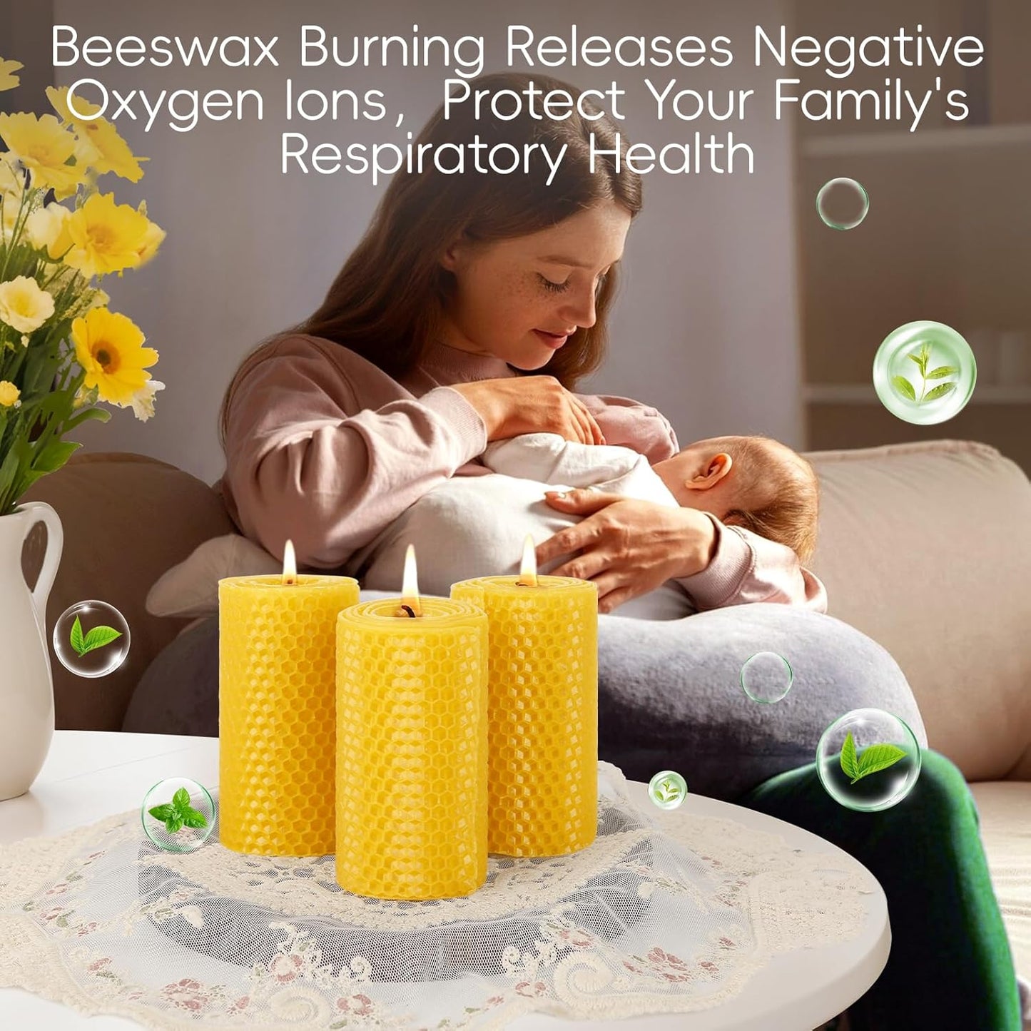 12 Pack Honeycomb Beeswax Candles,240 Hours Long Burning Natural Handmade Beeswax Rolled Pillar Candles, Bees Wax Candles for Home, Prayer,Dripless Smokeless Unscented Pillar Candle 2x4in