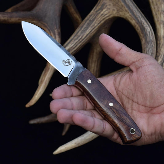 Knives Ranch Camper One | 8 inch horizontal Carry Bushcraft, Camping, Hunting & Outdoors Knife | High Carbon SS 440-C | 59 Hardness | Cowboy Style Dual Carry Sheath (Camper One 3090-SS-IRW)