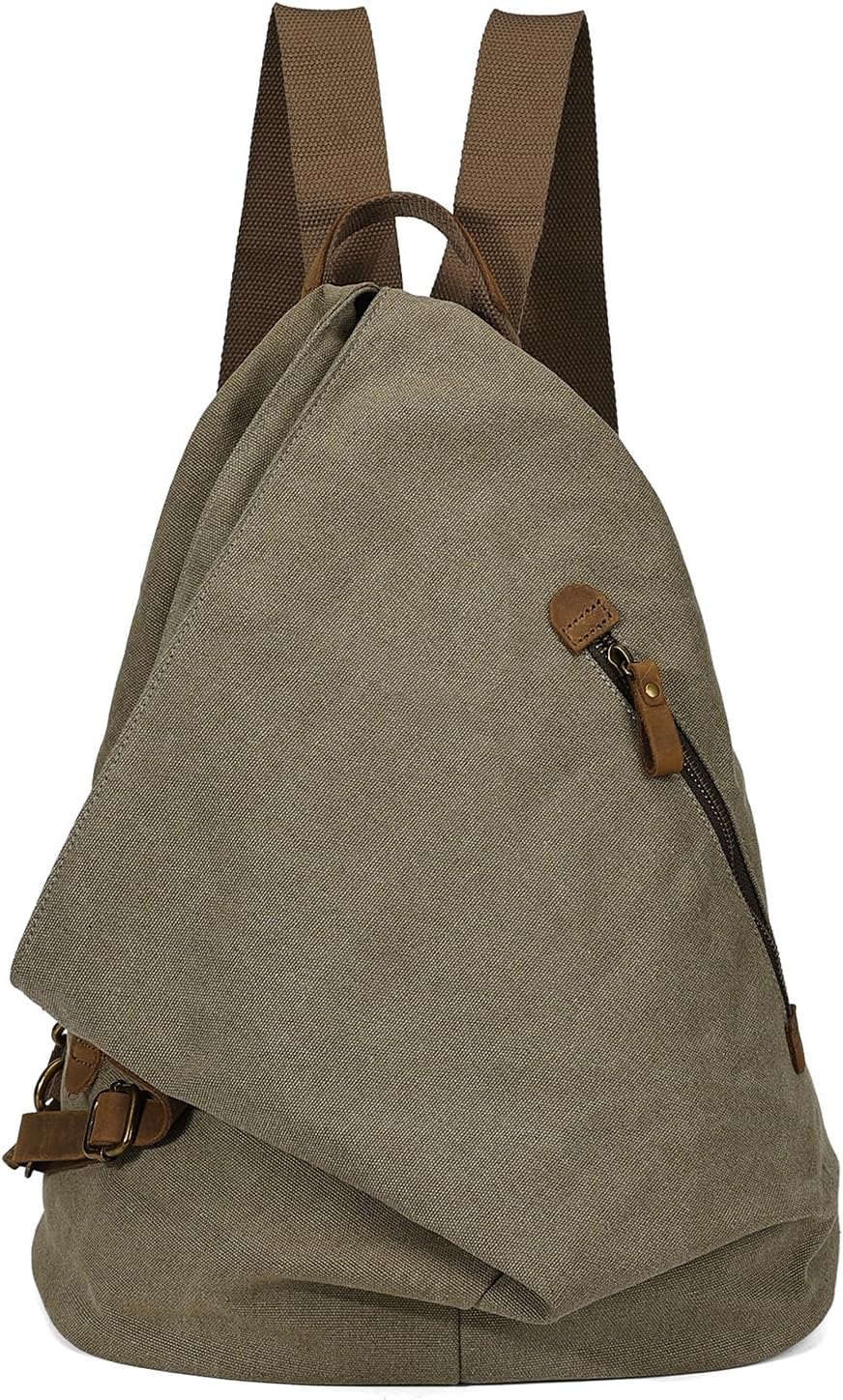 KL928 Canvas Vintage Backpack – Large Casual Daypack Outdoor Travel Rucksack Hiking Backpacks for Men Women