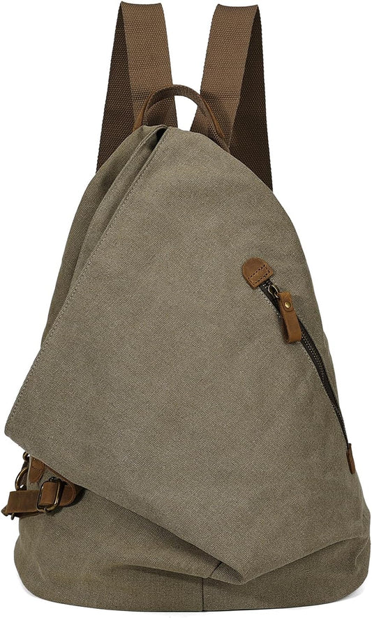 KL928 Canvas Vintage Backpack – Large Casual Daypack Outdoor Travel Rucksack Hiking Backpacks for Men Women