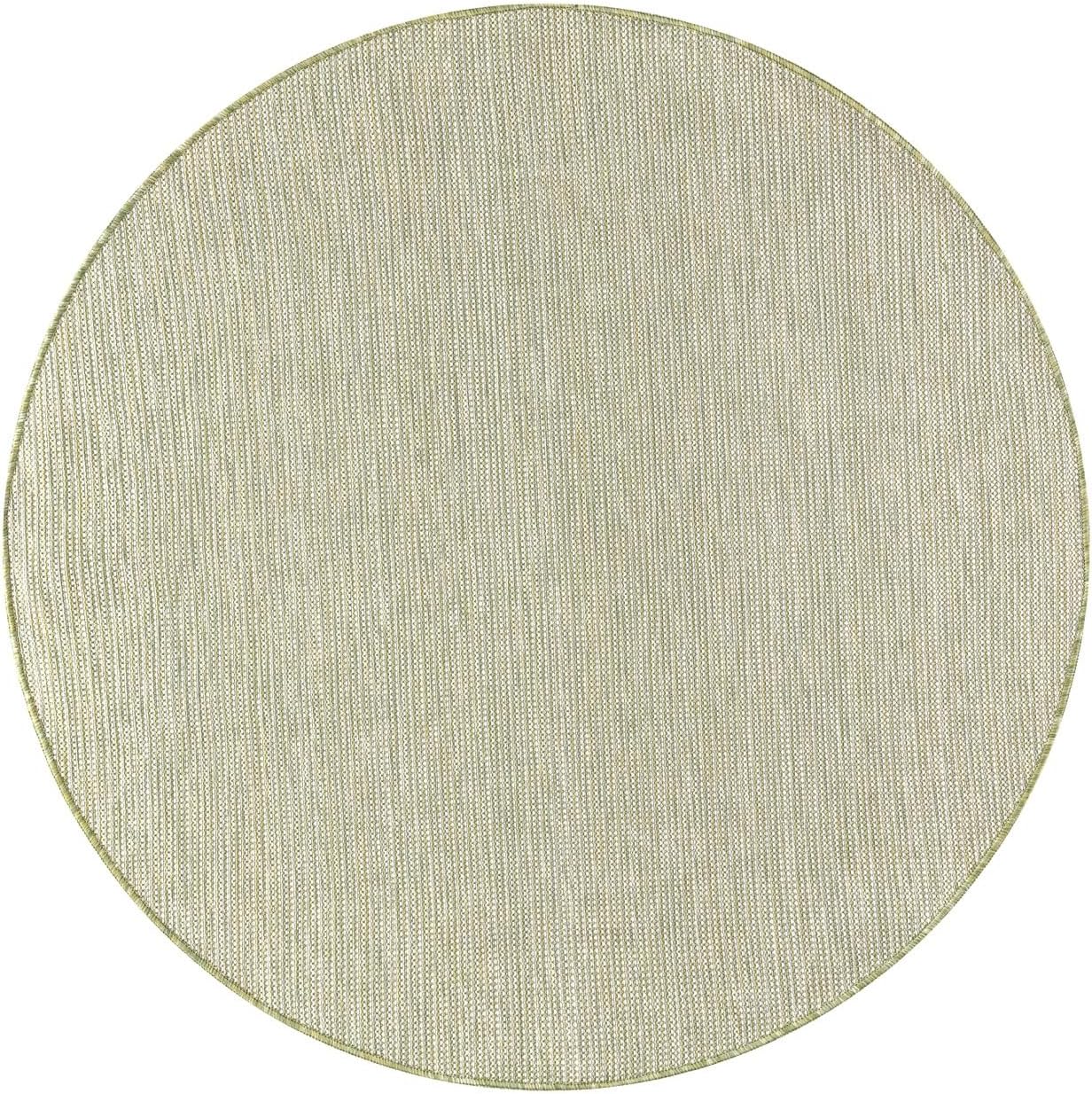 Keen Home Design Terrace Outdoor Round Rug - 5ft Round Washable Indoor/Outdoor Rug for Patio, Kitchen, Balcony, Beach, Garden, Deck and Porch, Size: 5'3" Round