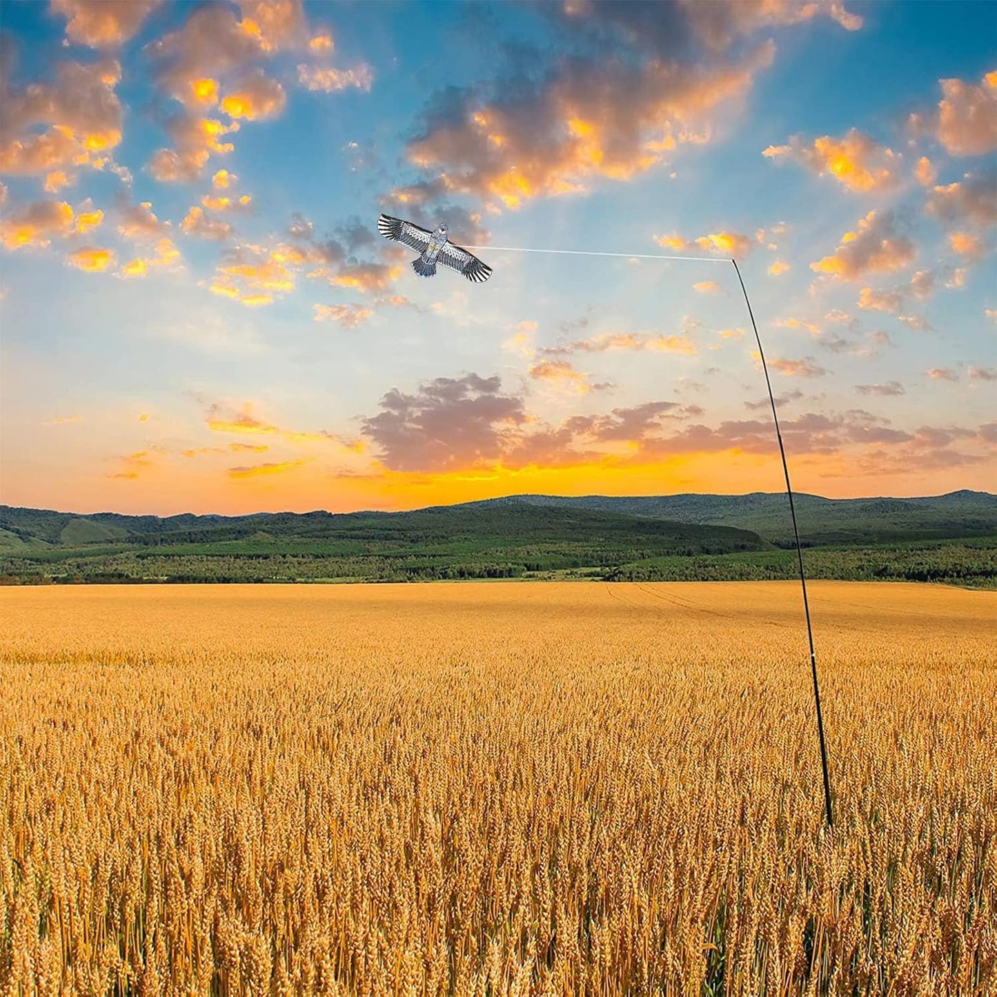 eyijklzo Bird Scarer Flying Kite Crops Farm Flying Bird Hawk Flying Kite