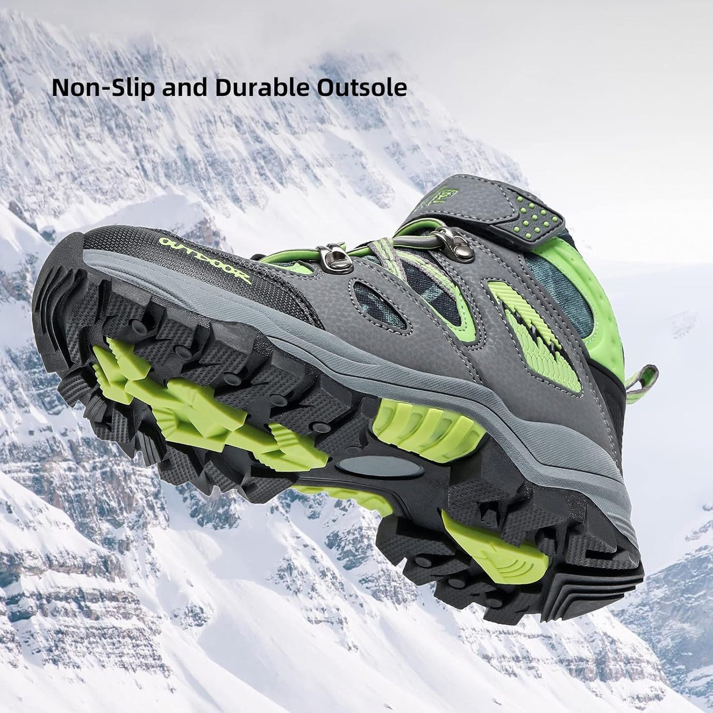 JMFCHI Kids Hiking Boots Boys Girls Outdoor Walking Climbing Sneaker Comfortable Non-slip Snow Shoes Hiker Boot Antiskid Steel Buckle Sole