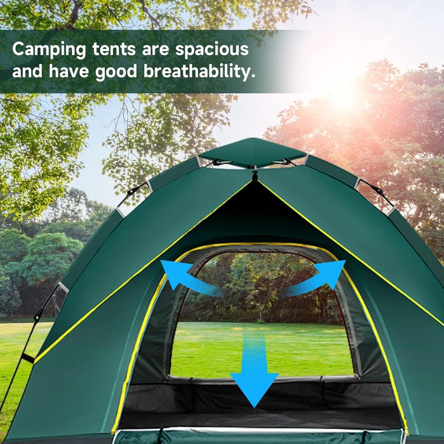 KOMCLUB Camping Tent Tents for Family Camp Tent Waterproof Windproof Outdoor for Backpacking Hiking Easy Setup with Storage Bag