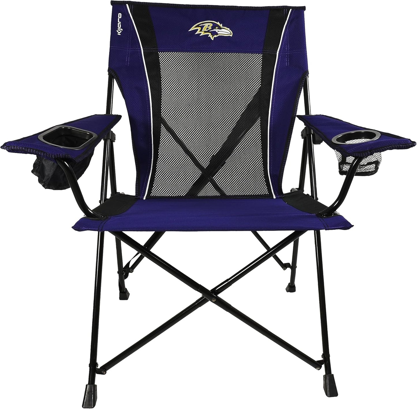 Kijaro Sports Fan Folding Chair, 26" L x 35.5" W x 37" H, Baltimore Ravens