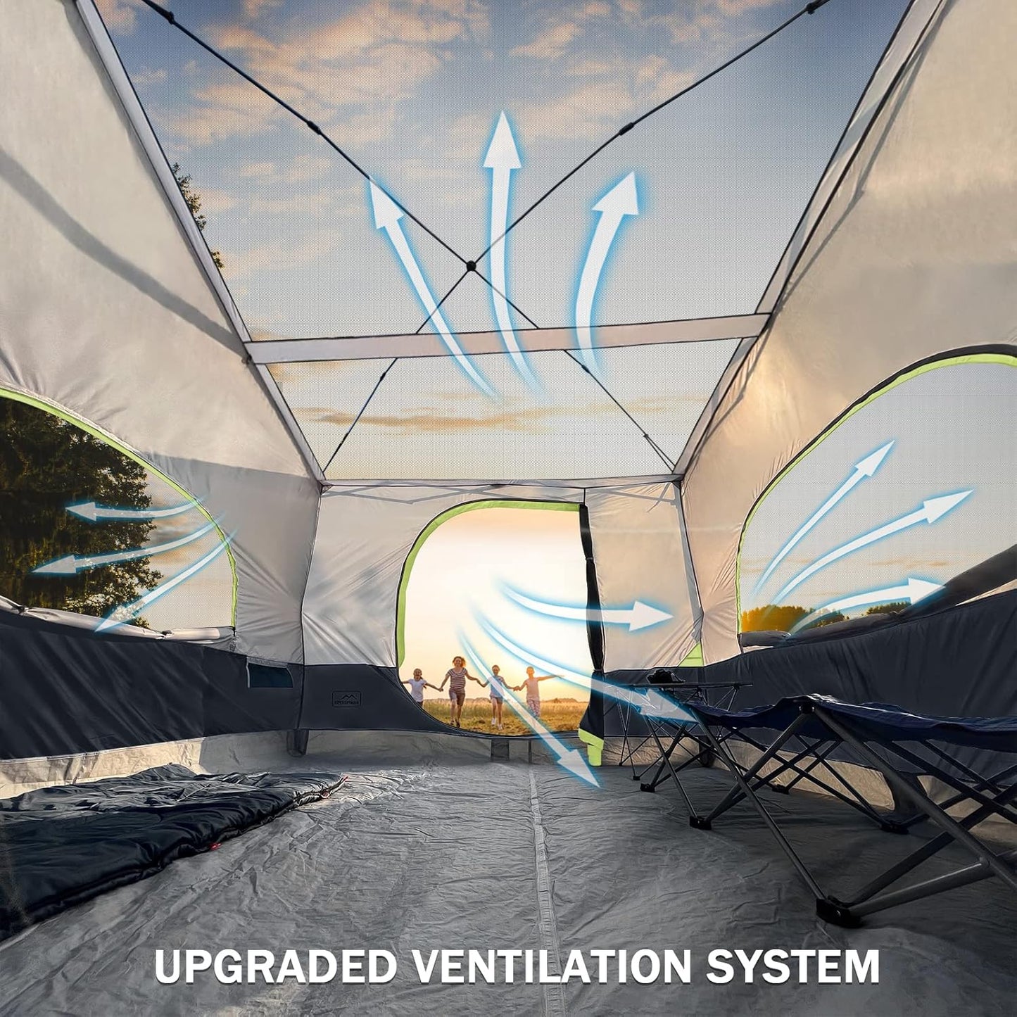 KAMPKEEPER Camping Inner Tent for Pop Up Canopy, Converts 10'x10' Straight Leg Canopy into Camping Tent–Fully Vented Roof(Top & Frame NOT Included), Black