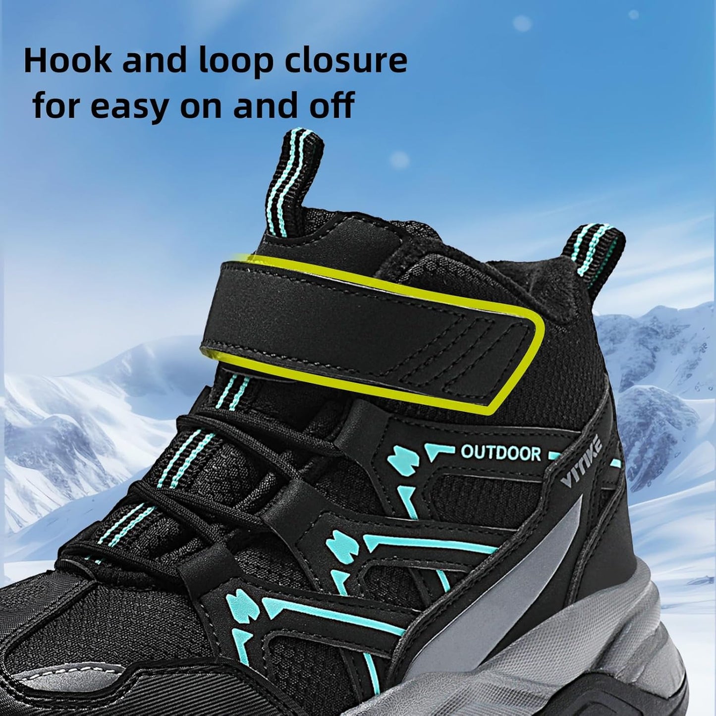 JMFCHI Kids Hiking Boots Boys Girls Outdoor Walking Climbing Sneaker Comfortable Non-slip Snow Shoes Hiker Boot Antiskid Steel Buckle Sole