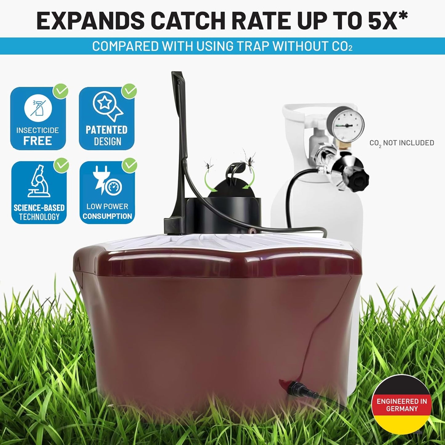 Biogents Mosquitaire Outdoor Mosquito Trap with CO₂ Booster & Sweetscent Lure | Eco-Friendly, Pesticide-Free, Pet-Safe Repellent Alternative | Electric Catcher for Comprehensive Mosquito Control