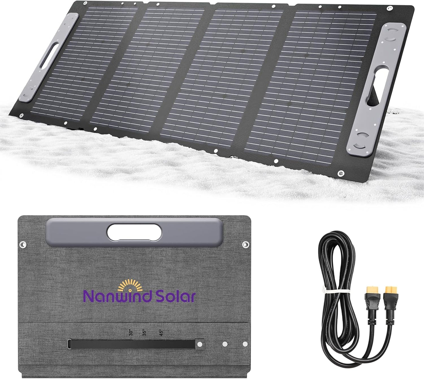 100W Portable Solar Panel for for Camping,RV,Off-Grid-23.5% Efficiency,Lightweight Foldable,USB-A,Type-C & XT60 Output,IP67 Waterproof,IEC Certified