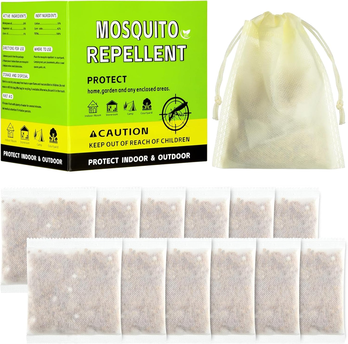 Mosquito Repellent Outdoor Patio, Mosquito Control Indoor, Mosquito Deterrent for Yard/Camping/Home/Travel 12-Pack