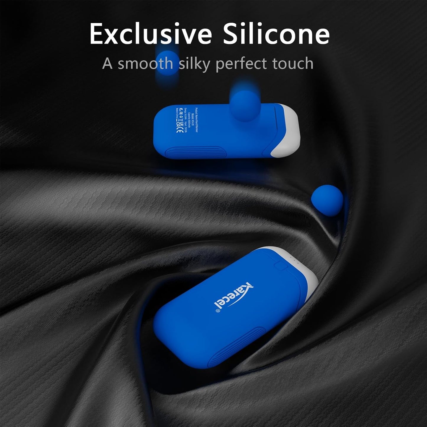 Karecel Hand Warmers Rechargeable 2 Pack, 10,000mAh Thermally Conductive Silicone Hand Warmers for 360° Double-Sided Heat, Portable Pocket-Sized USB Electric Handwarmer, Electronic Gifts for Men Women