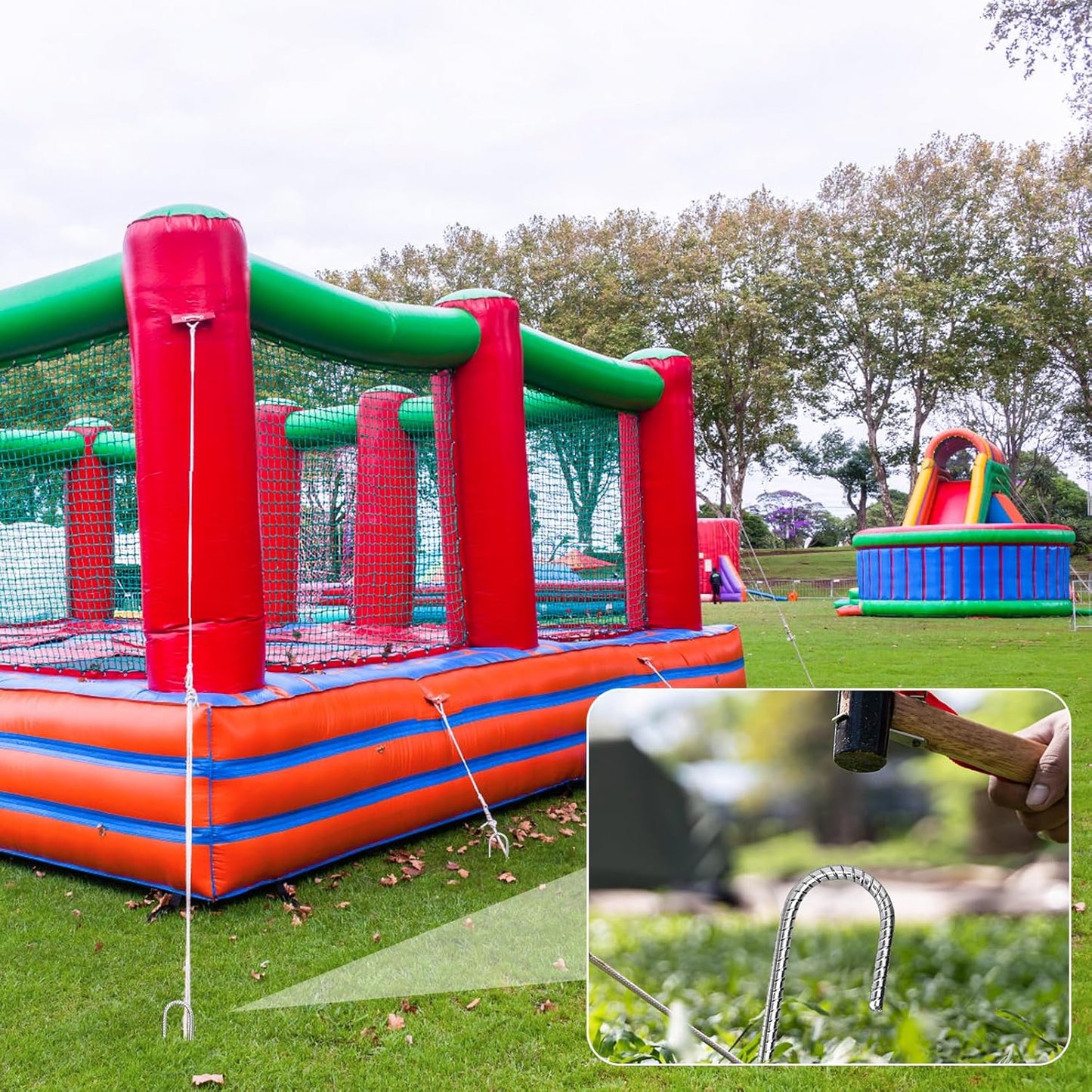 12 Inch Rebar Stakes,6 Packs Heavy Duty Metal J Hook Garden Ground Stakes for Camping Tent Canopy or Supporting for Garden Landscapes Fences Stakes (J Shape-Silver, J-12 x5/16-6pcs)