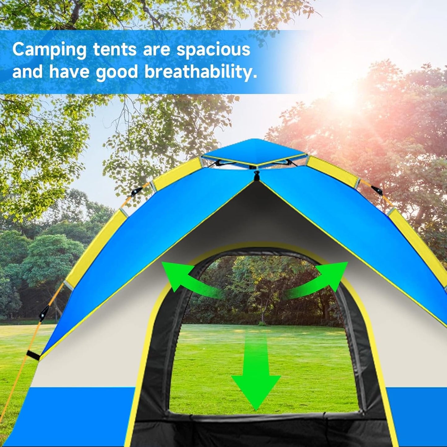 KOMCLUB Camping Tent Tents for Family Camp Tent Waterproof Windproof Outdoor for Backpacking Hiking Easy Setup with Storage Bag