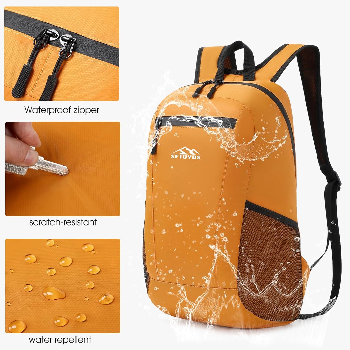 15L Lightweight Hiking Backpack Small,Waterproof Hiking Daypack,Foldable Backpack for Travel,Ultralight Daypack