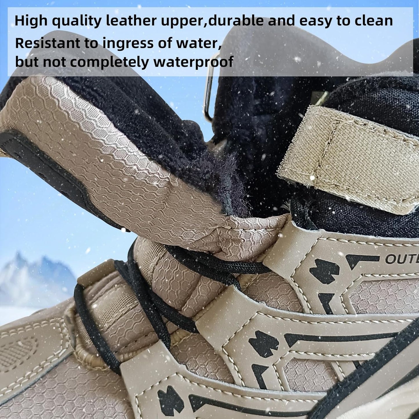 JMFCHI Kids Hiking Boots Boys Girls Outdoor Walking Climbing Sneaker Comfortable Non-slip Snow Shoes Hiker Boot Antiskid Steel Buckle Sole