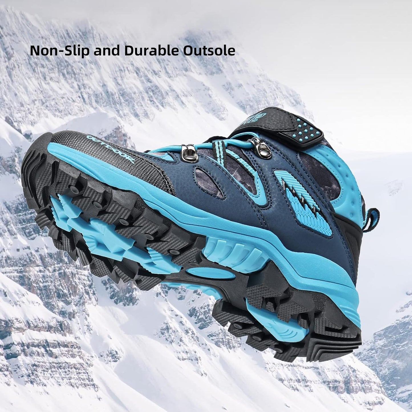 JMFCHI Kids Hiking Boots Boys Girls Outdoor Walking Climbing Sneaker Comfortable Non-slip Snow Shoes Hiker Boot Antiskid Steel Buckle Sole