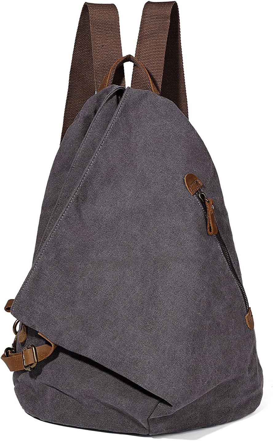 KL928 Canvas Vintage Backpack – Large Casual Daypack Outdoor Travel Rucksack Hiking Backpacks for Men Women