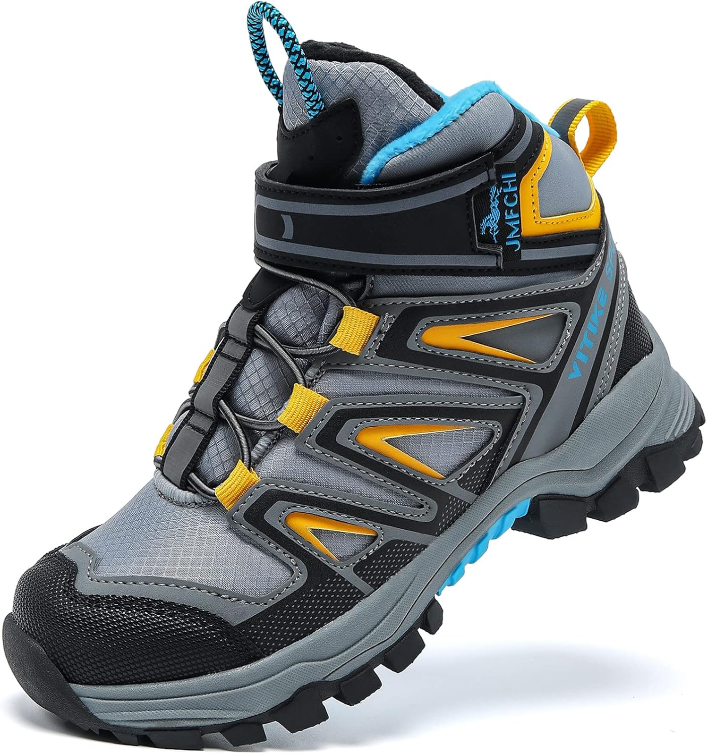 JMFCHI Kids Hiking Boots Boys Girls Outdoor Walking Climbing Sneaker Comfortable Non-slip Snow Shoes Hiker Boot Antiskid Steel Buckle Sole