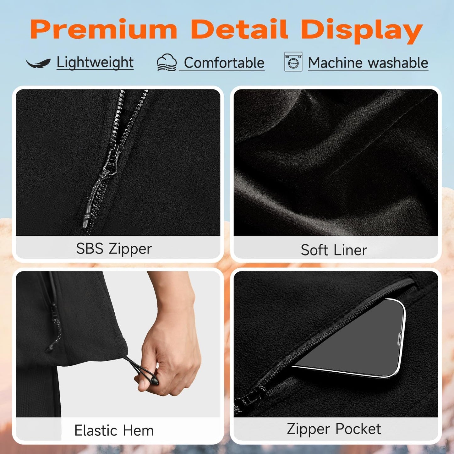 KOVNLO Heated Vest for Men with Battery Pack Included, Soft Fleece Smart Electric Lightweight Heated Jacket