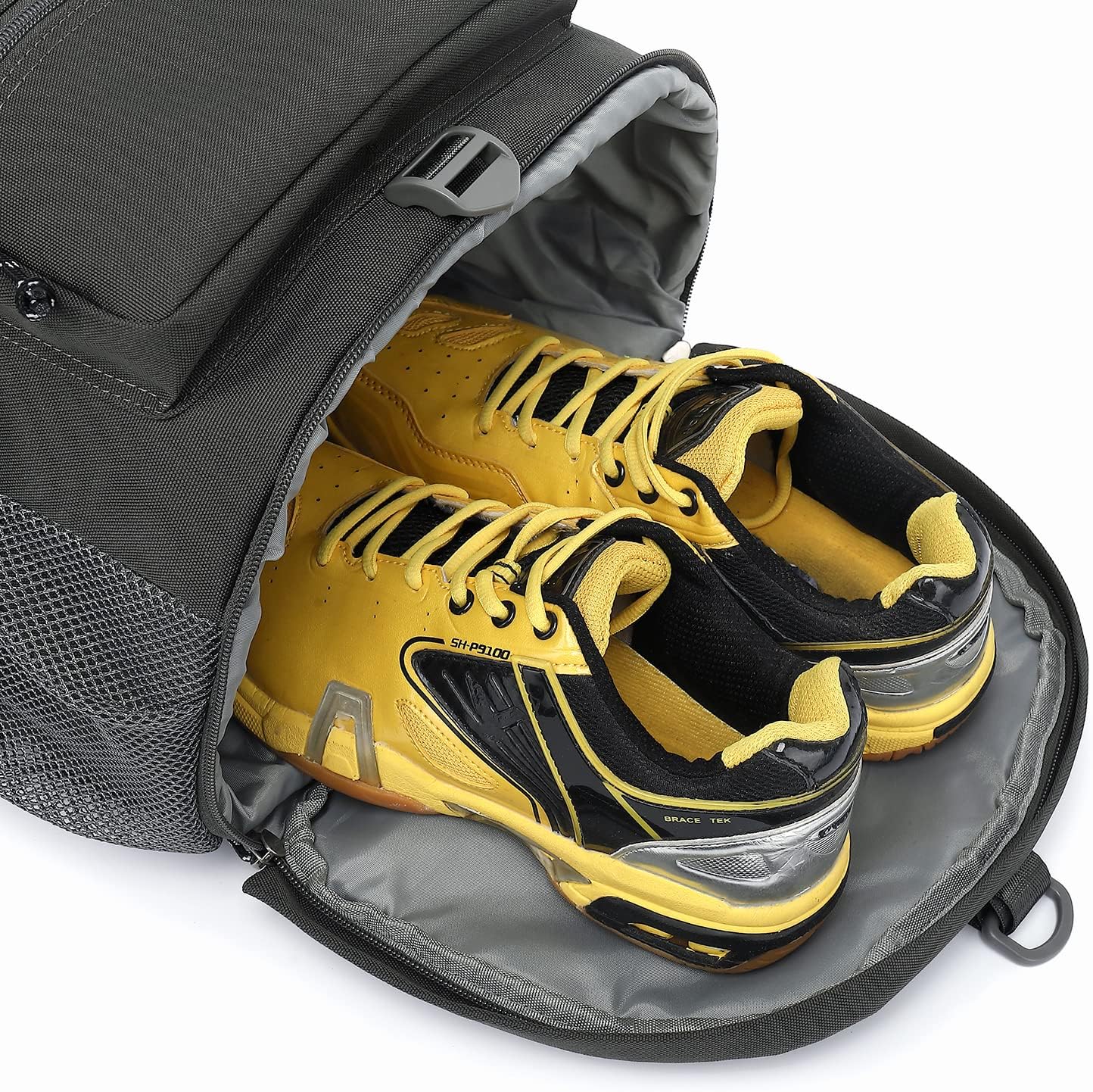 Kalesi Gym Duffle Bag Backpack 4-Way Waterproof with Shoes Compartment for travel Sport Hiking laptop (gray)