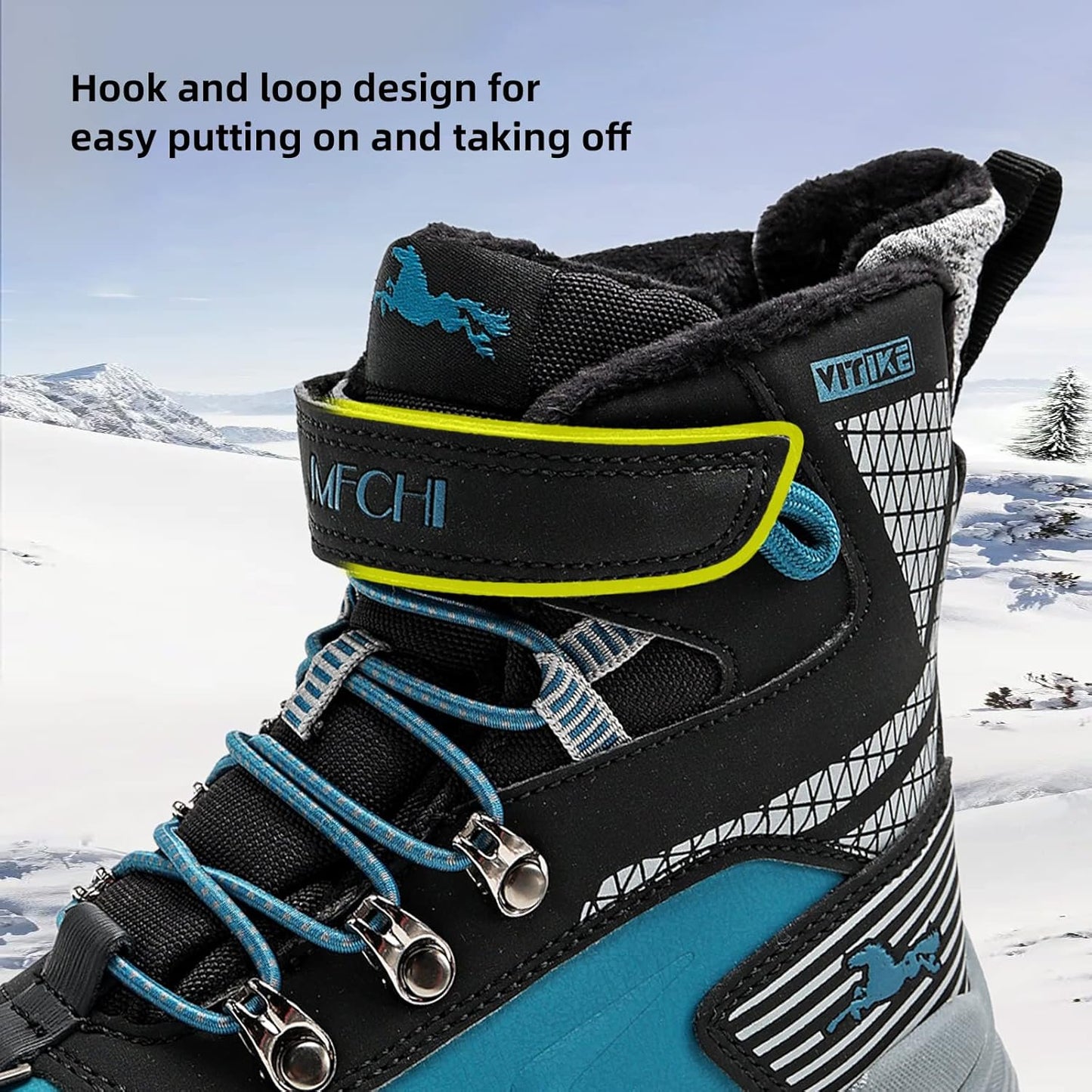 JMFCHI Kids Hiking Boots Boys Girls Outdoor Walking Climbing Sneaker Comfortable Non-slip Snow Shoes Hiker Boot Antiskid Steel Buckle Sole