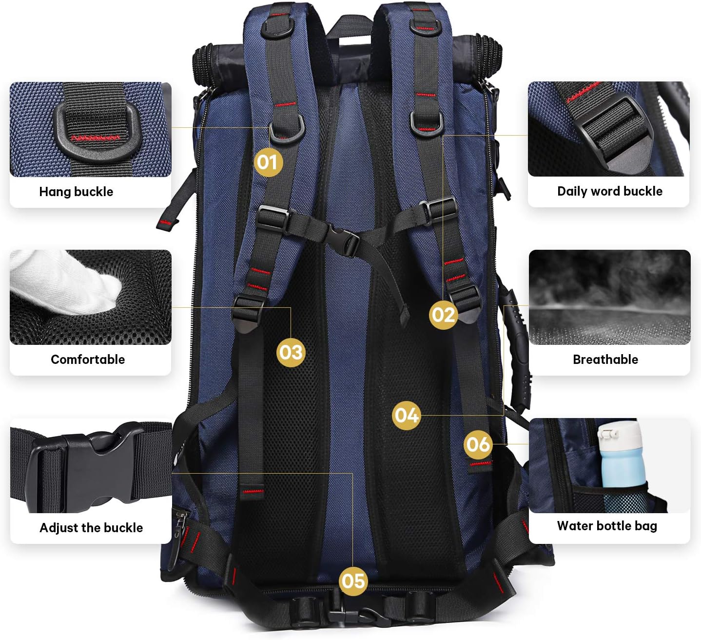 KAKA Travel Backpack, Carry On Backpack Durable Convertible Duffle Bag Fit for 15.6 Inch Laptop for Men and Women(Medium 35L)