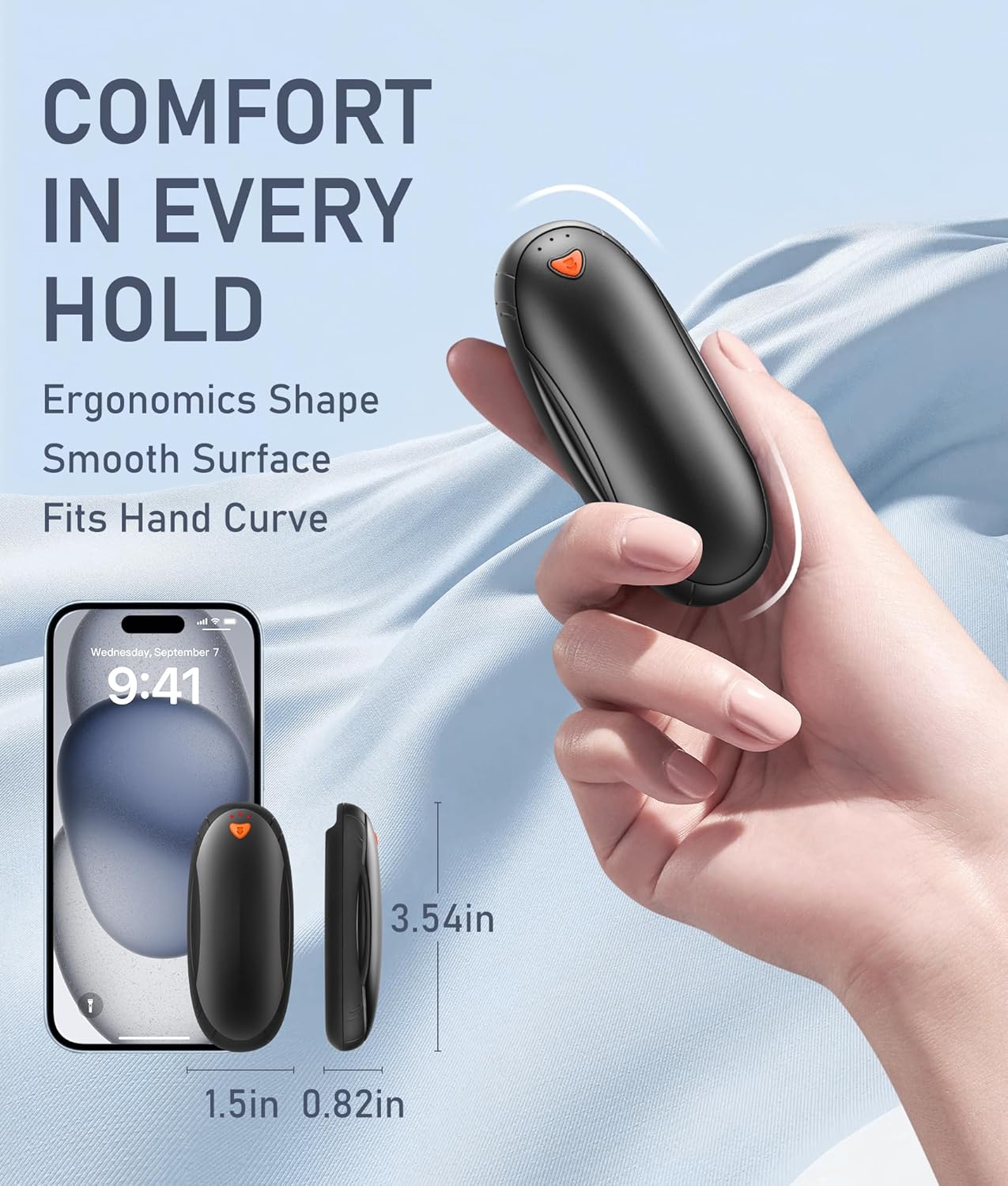 14000 mAh Hand Warmers Rechargeable 2 Pack, AI Hand Warmer with Charging Case Last 60H, 1S Fast Heat, Portable Electric Pocket Heater, Golf Hunting Camping Hiking