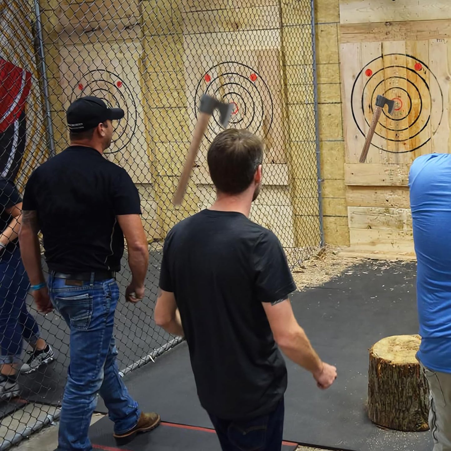 16.5" Throwing Axe, 3 Pack Throwing Axe Set with 1065 High Carbon Steel & Beech Wood Handle, Perfect for Axe Throwing Games, Competition and Recreation, Ideal Gift for Men (Black)