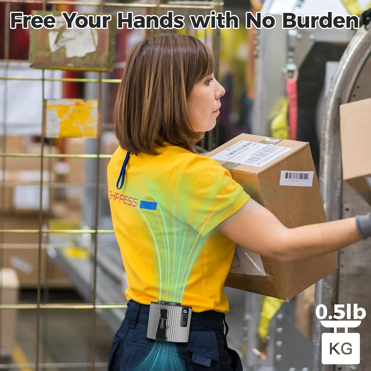 KITWLEMEN Portable Waist Fan - Personal Clip on Belt Fan, 5 Speeds 20H Cooling, Rechargeable Battery Operated, Wearable with Lanyard for Camping, Travel, Jobsite (Gray)