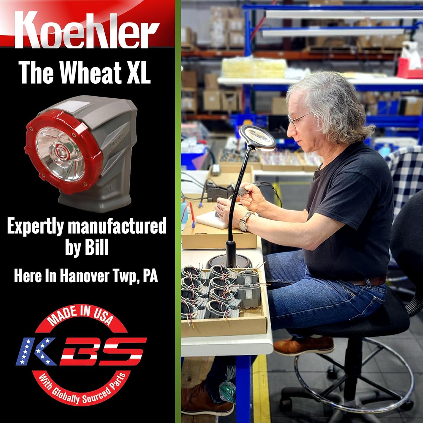 Koehler LI-8000-XL LED Cap Lamp – MSHA Certified, 185 Lumens, Water & Drop Resistant, Advanced LED Technology, Made in USA – Durable Mining Headlamp for Maximum Safety