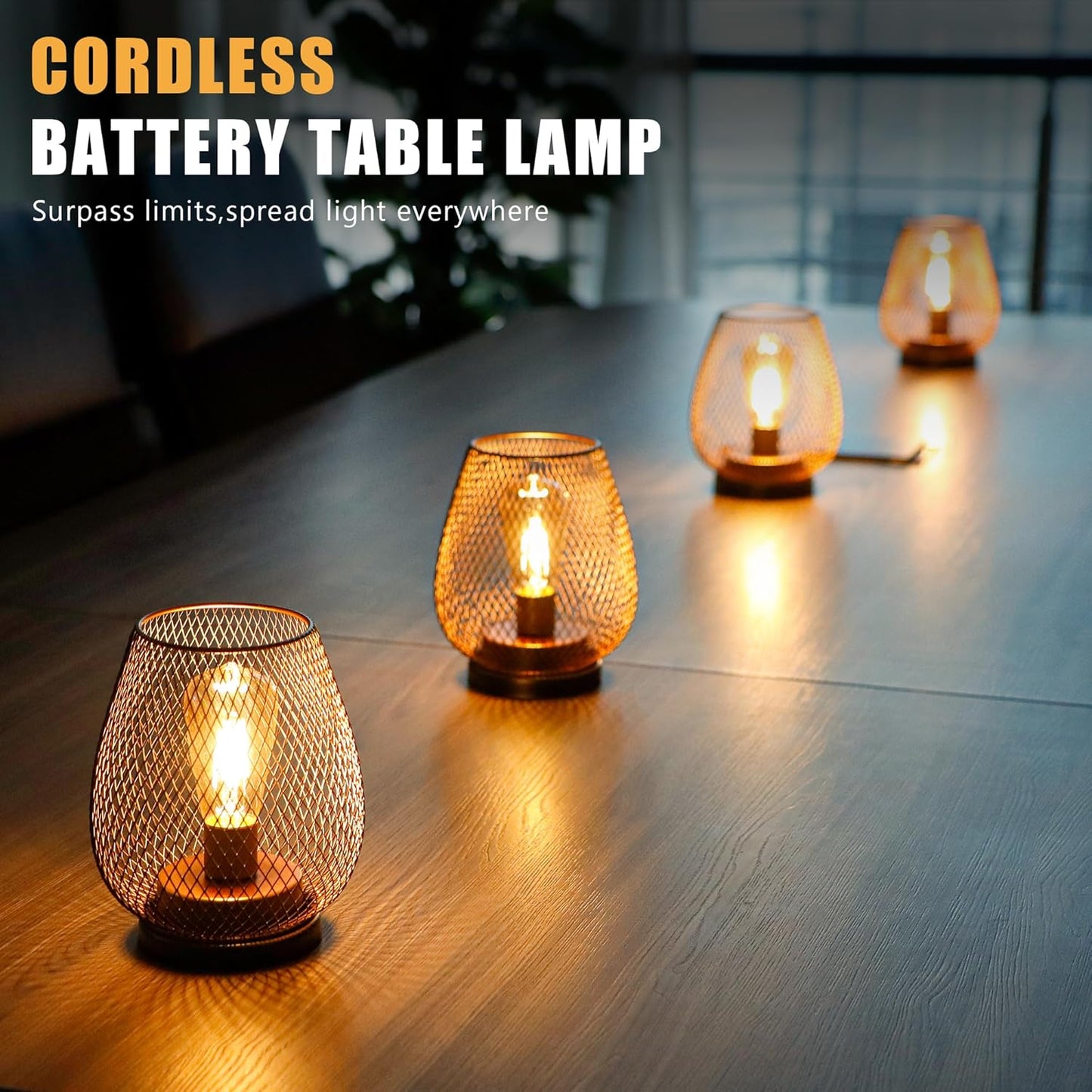 JHY DESIGN Set of 2 Metal Cage LED Lantern Battery Powered Cordless Accent Light with LED and 6-Hours Timer Great for Weddings Parties Patio Events for Indoors Outdoors