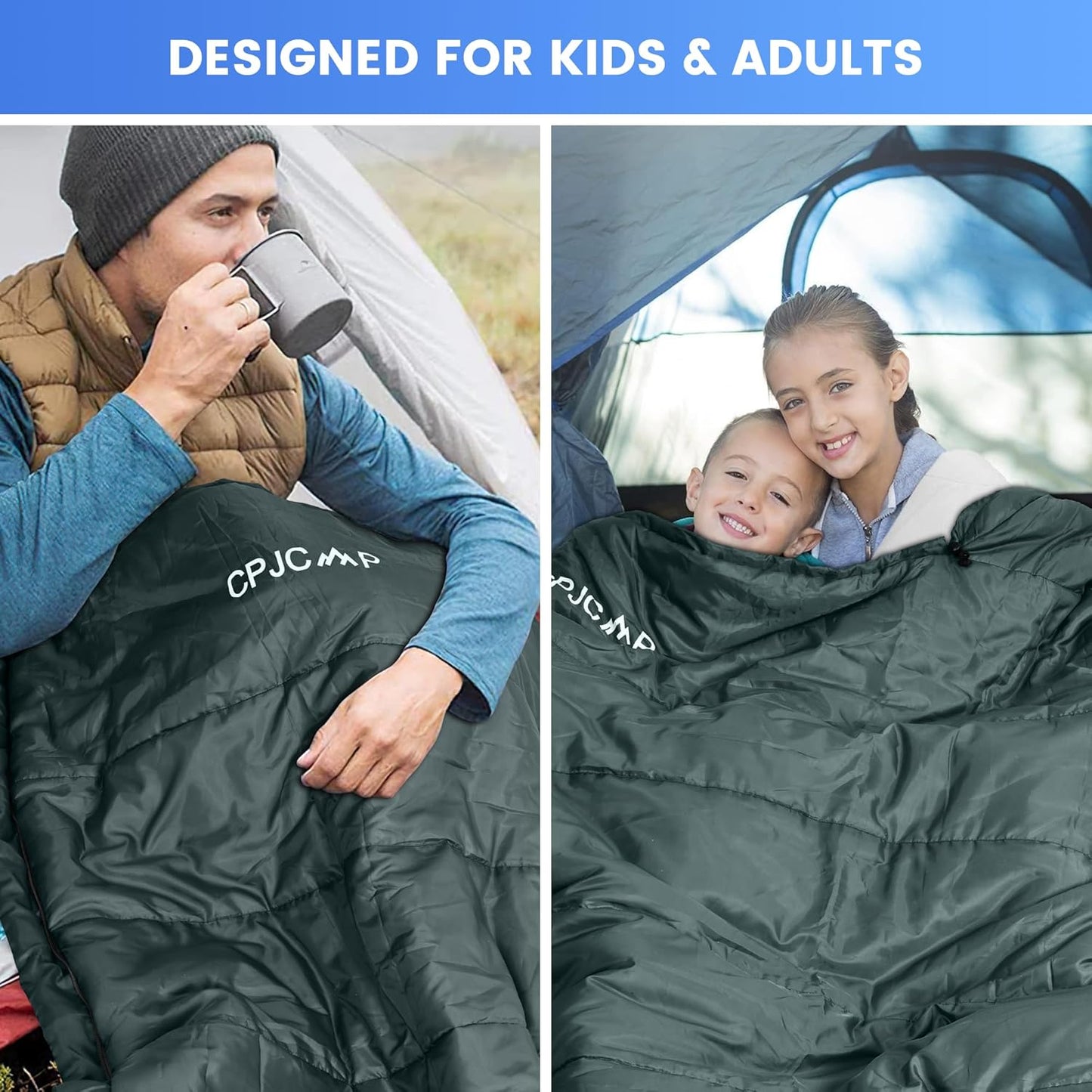 0 Degree Sleeping Bag for Cold Weather,100% Cotton Flannel XXL for Adults Big and Tall Cold Weather Winter Zero Degree Camping,Free Compression Sack