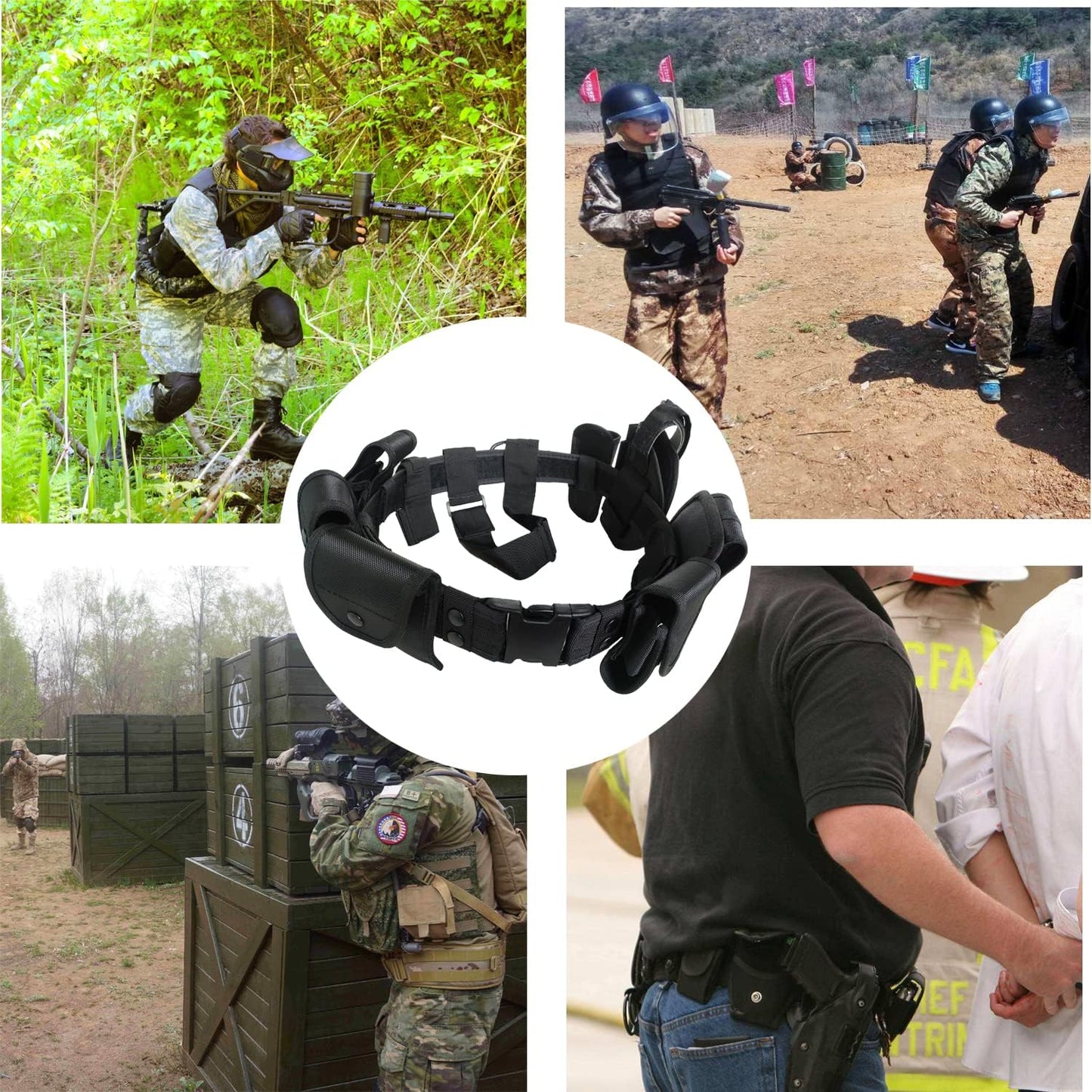 10 in 1 police Tactical belt Security Guard Belt,Versatile Military Modular Equipment System Molded Duty Belt Set for Law Enforcement