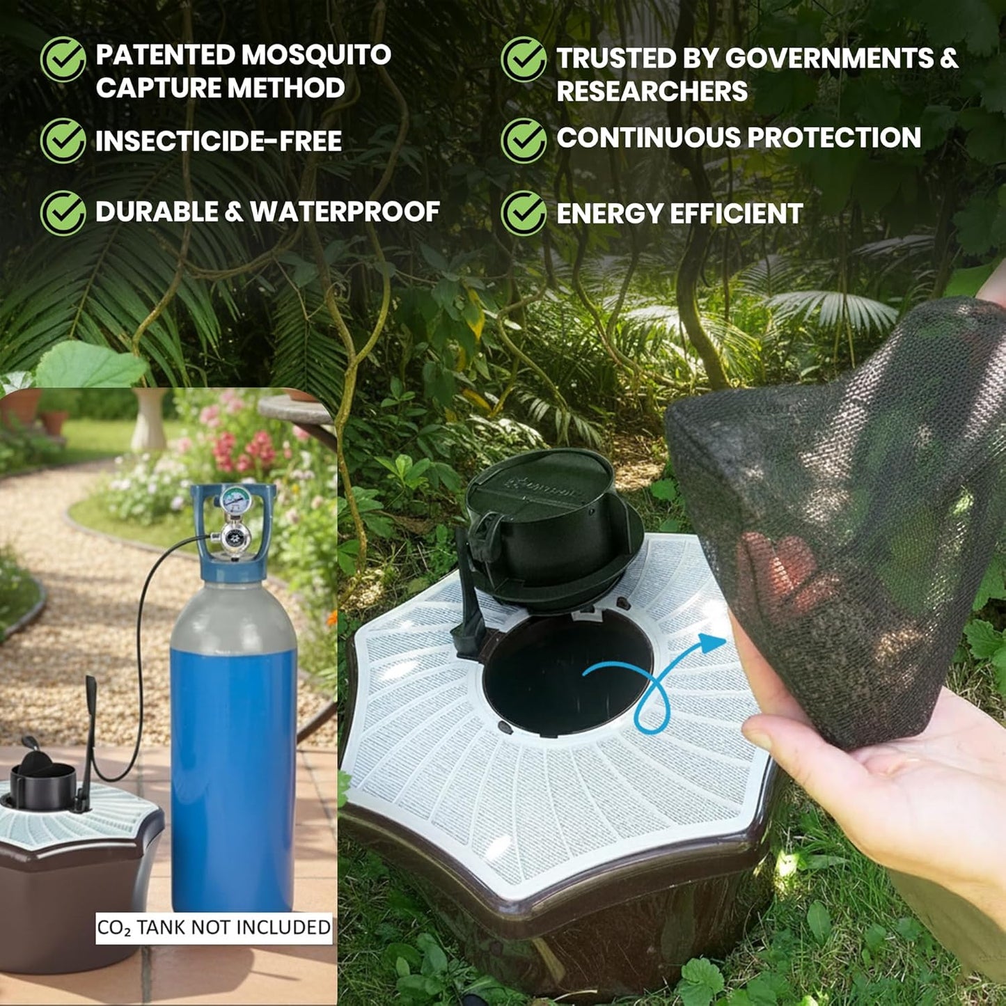 Biogents Mosquitaire Outdoor Mosquito Trap with CO₂ Booster & Sweetscent Lure | Eco-Friendly, Pesticide-Free, Pet-Safe Repellent Alternative | Electric Catcher for Comprehensive Mosquito Control