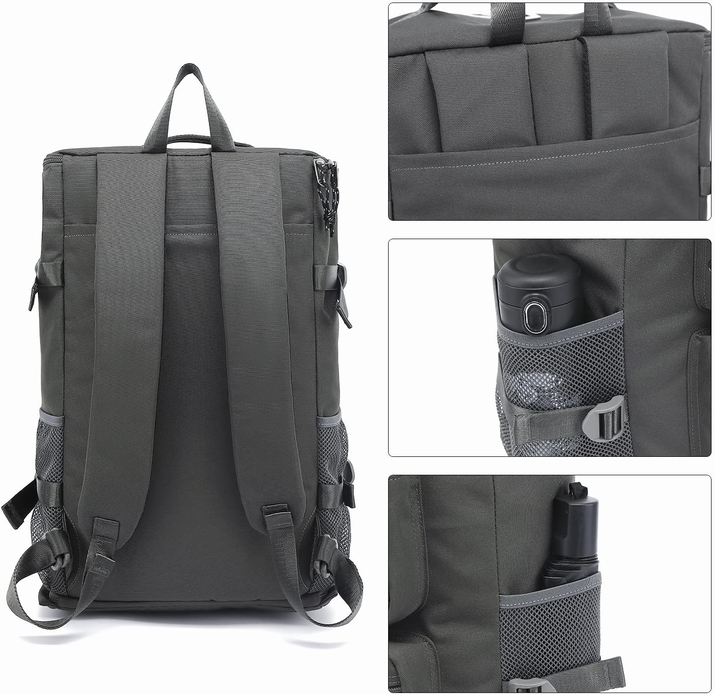 Kalesi Gym Duffle Bag Backpack 4-Way Waterproof with Shoes Compartment for travel Sport Hiking laptop (gray)