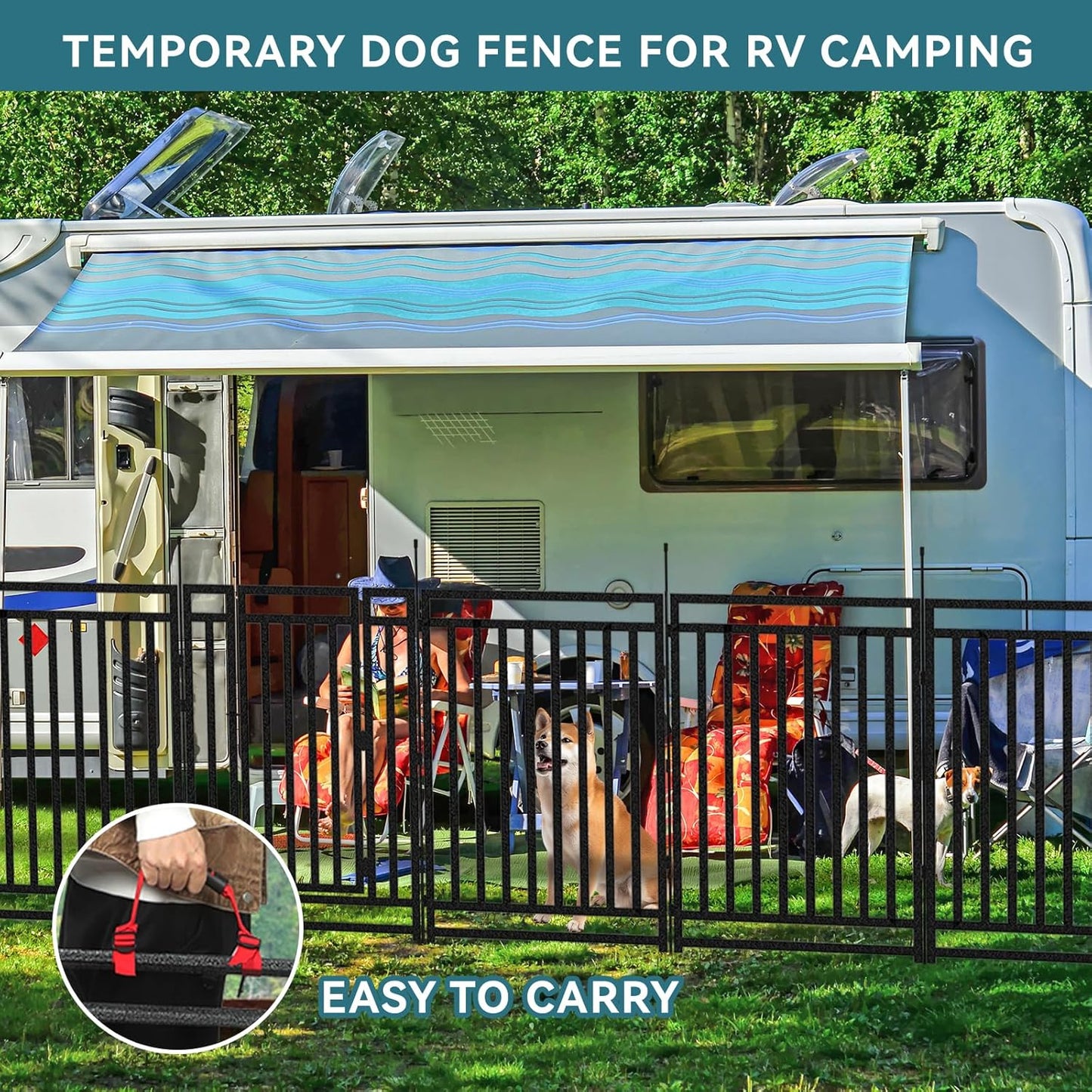 16 Panels Dog Yard Fence,Fencing No Dig Dog Fence Outdoor for Yard Portable Patio Fence Dog Playpen for RV Camping (16 Panels)