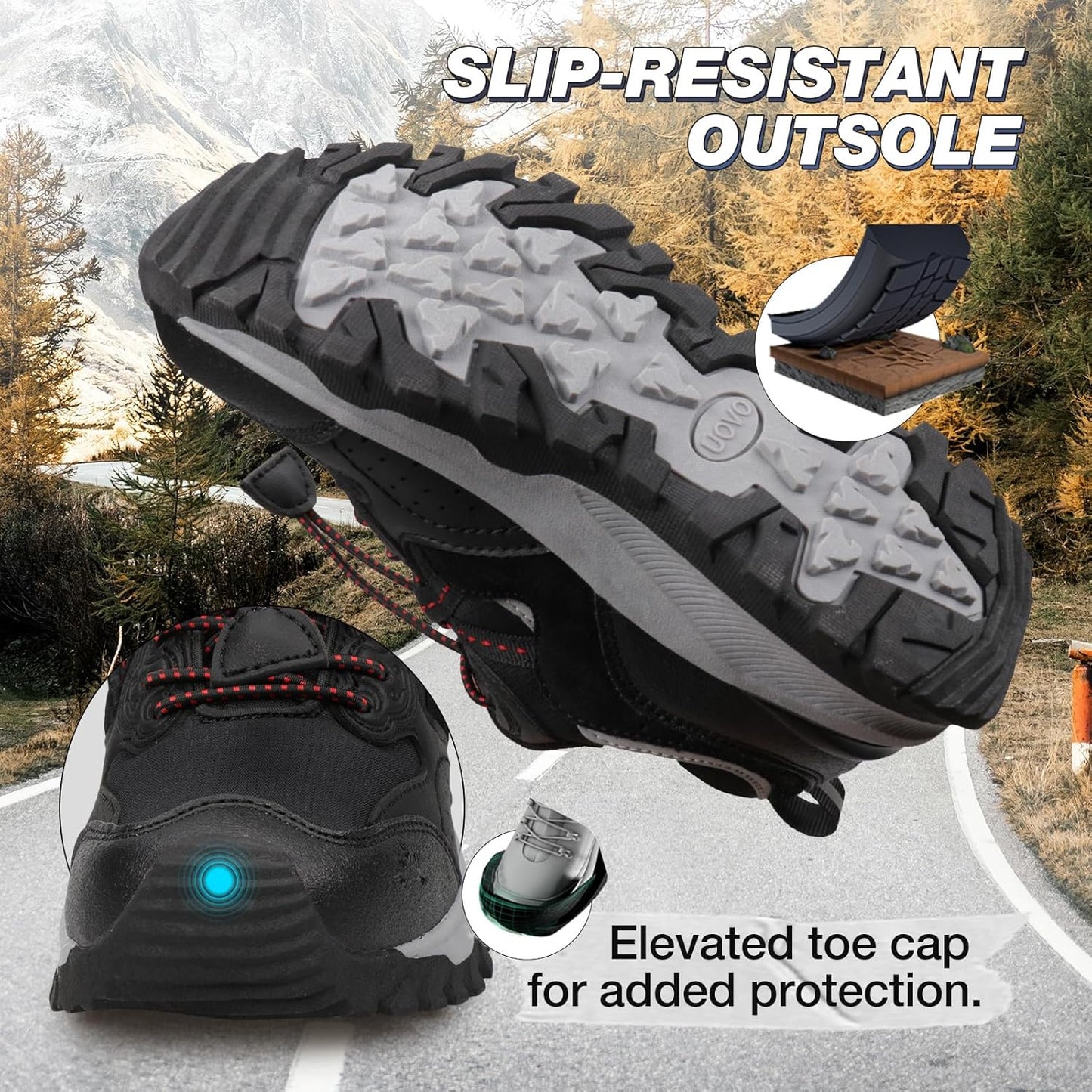 Kids Boys Running Shoes Waterproof Non-Slip Breathable Low-Top Outdoor Hiking Walking Sneakers (Little/Big Kids)