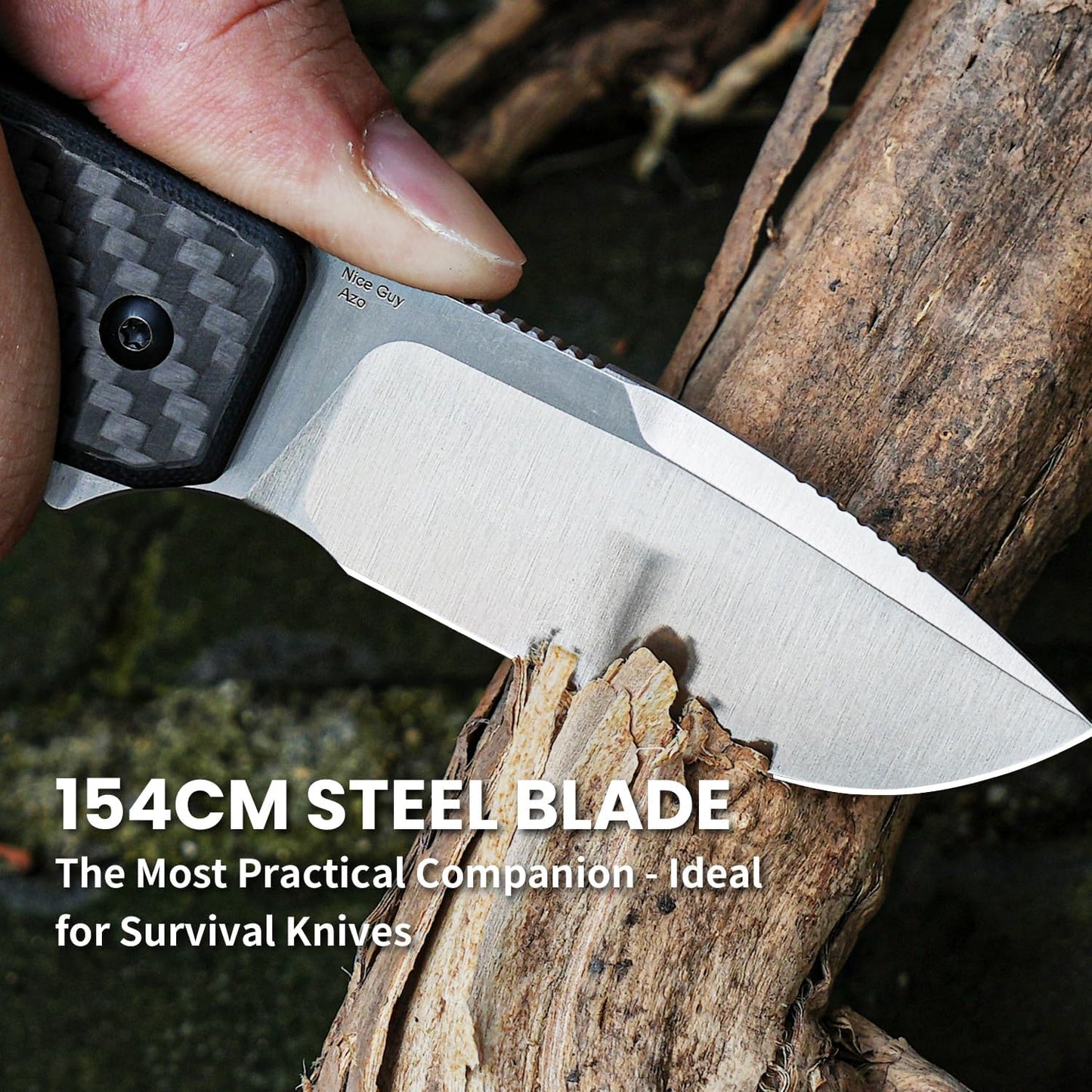 Kizer Nice Guy Pocket Folding Knife, 2.84" 154CM Blade, Lightweight Sharp Camping and Hiking Knife, G10 Carbon Fiber Handle, Liner Lock Flipper Knives V3011C1