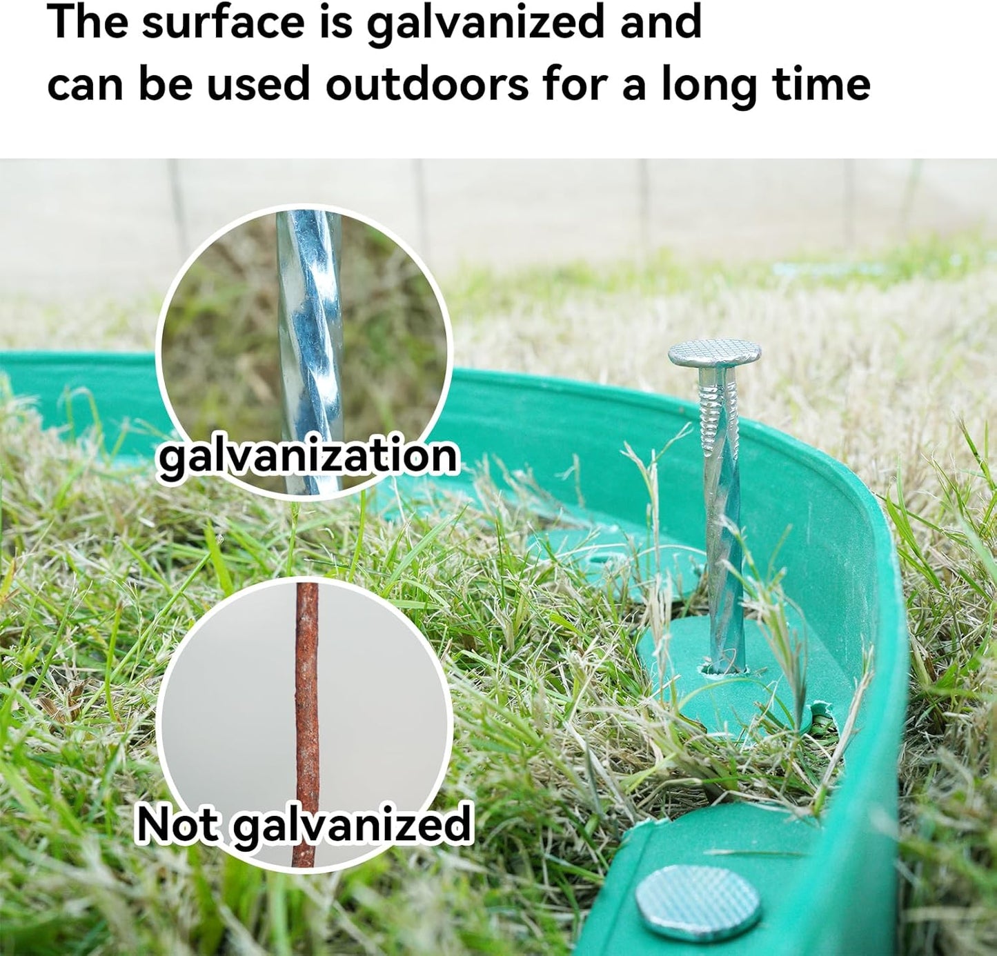 12-Inch Spiral Landscape Stakes, 25 Pcs Galvanized Metal Anchoring Spikes for Paver Edging, Artificial Turf, Weed Barrier, Bright Spike