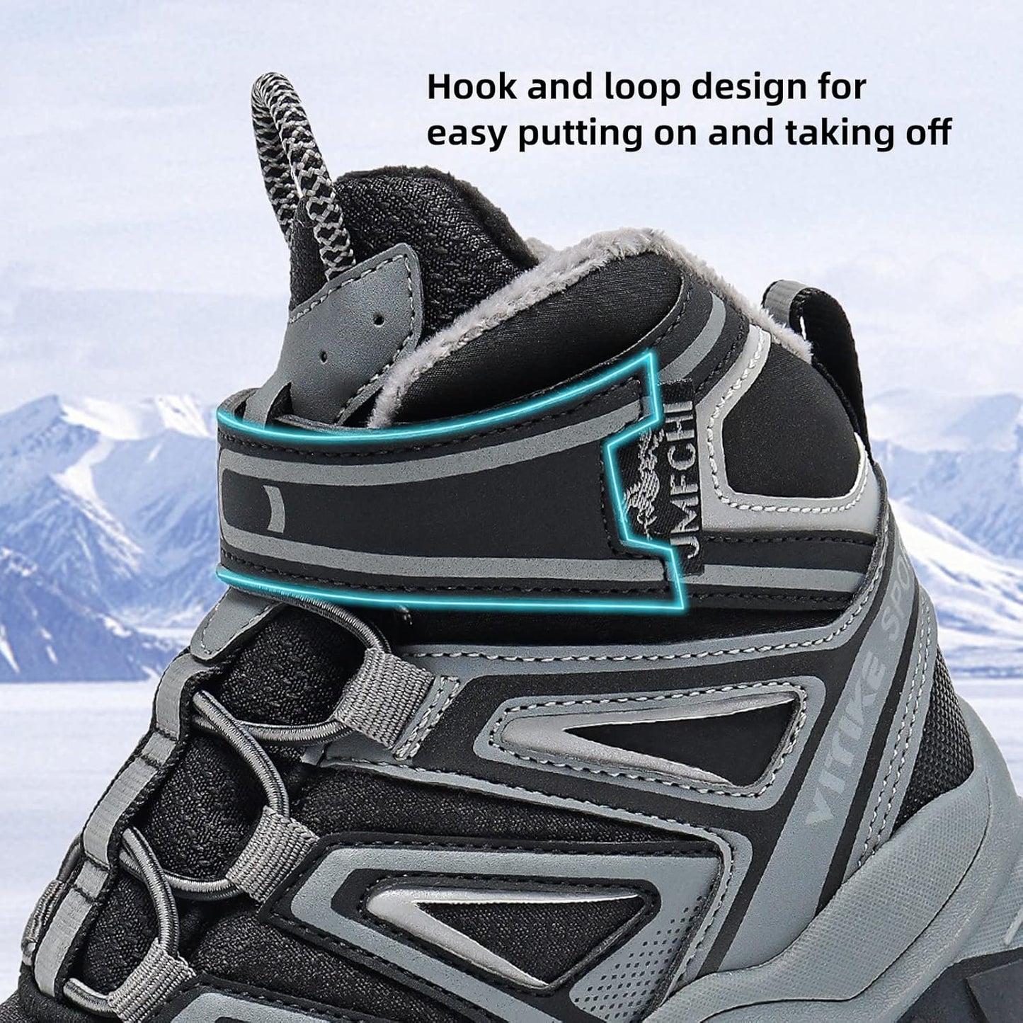 JMFCHI Kids Hiking Boots Boys Girls Outdoor Walking Climbing Sneaker Comfortable Non-slip Snow Shoes Hiker Boot Antiskid Steel Buckle Sole